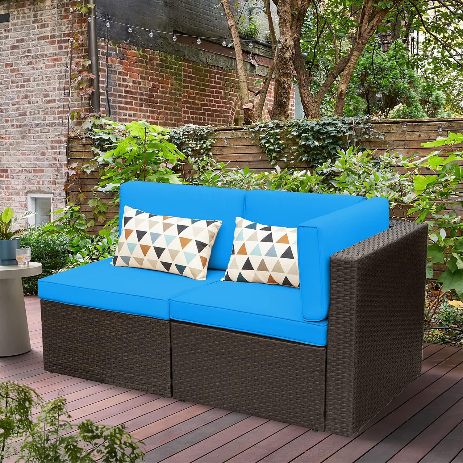 5-Piece All-Weather Patio Furniture Set with Cushions, Outdoor Wicker Conversation Sofa Set for Garden, Deck & Backyard - Image 31
