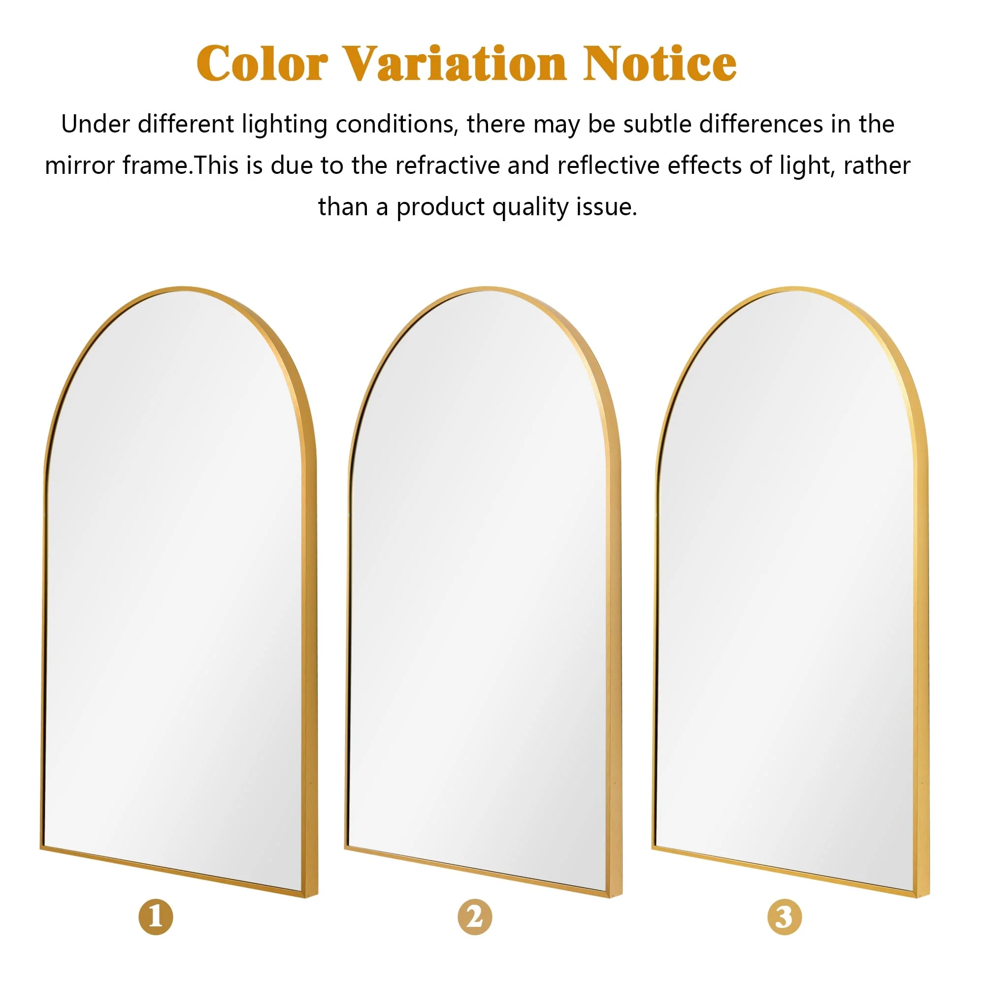 2 Pack 36x24 Inch Arched Bathroom Vanity Mirrors, Wall Mounted Decorative Mirrors for Bathroom and Bedroom - Image 33