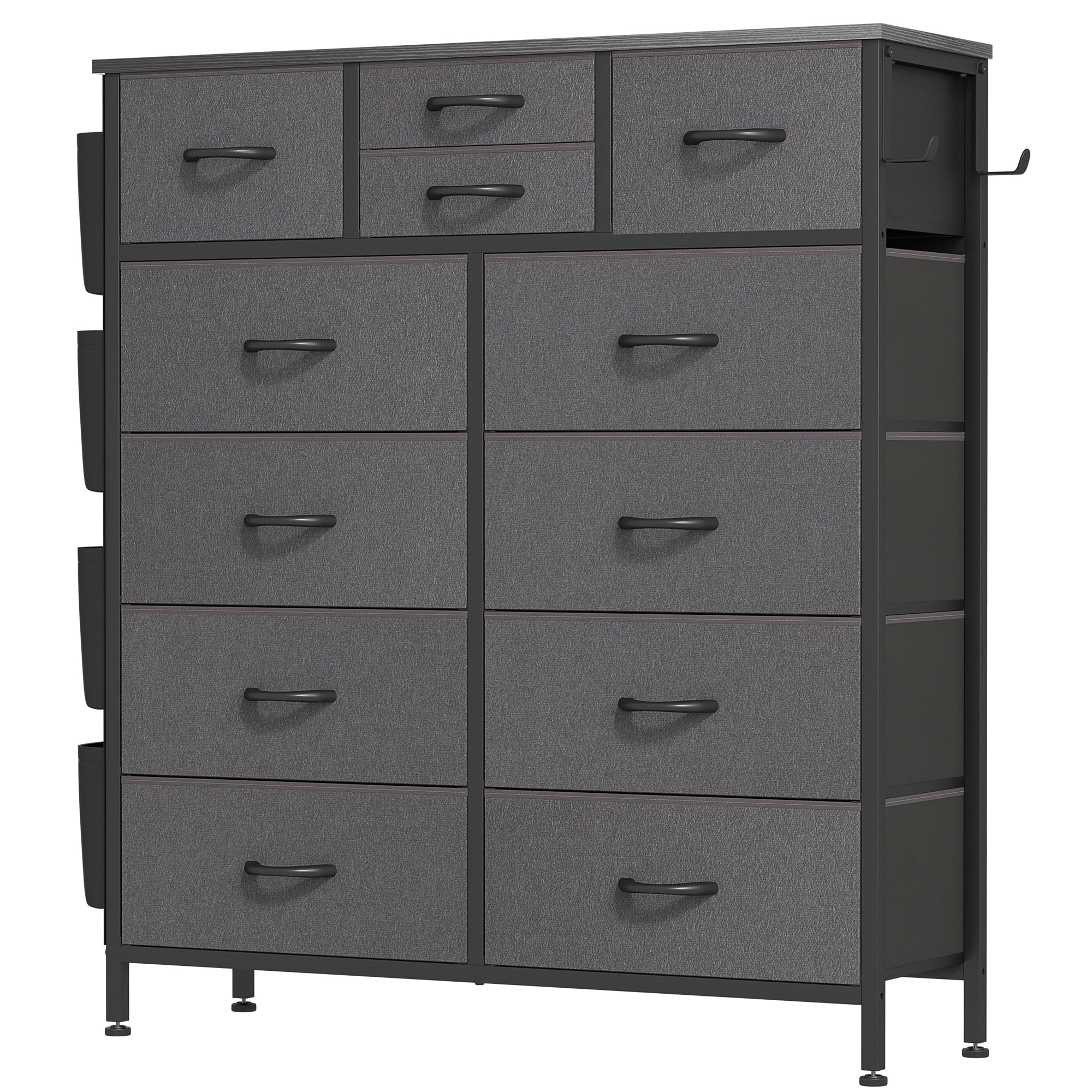 12 Drawer Fabric Dresser, Tall Bedroom Chest of Drawers with Storage - Image 21