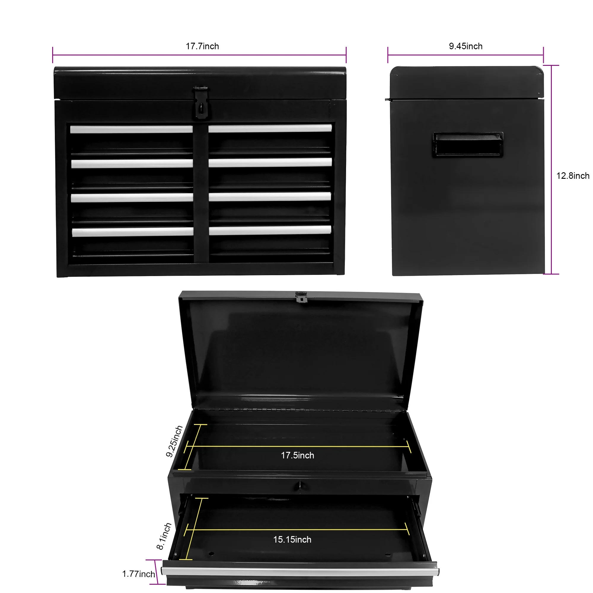 5-Drawer Rolling Tool Chest & Removable Tool Box with Locking System, Tool Box Organizer with 4 Wheels&Hooks, Large Capacity Garage Storage Cabinet for Warehouse and Repair Shop, Orange - Image 20