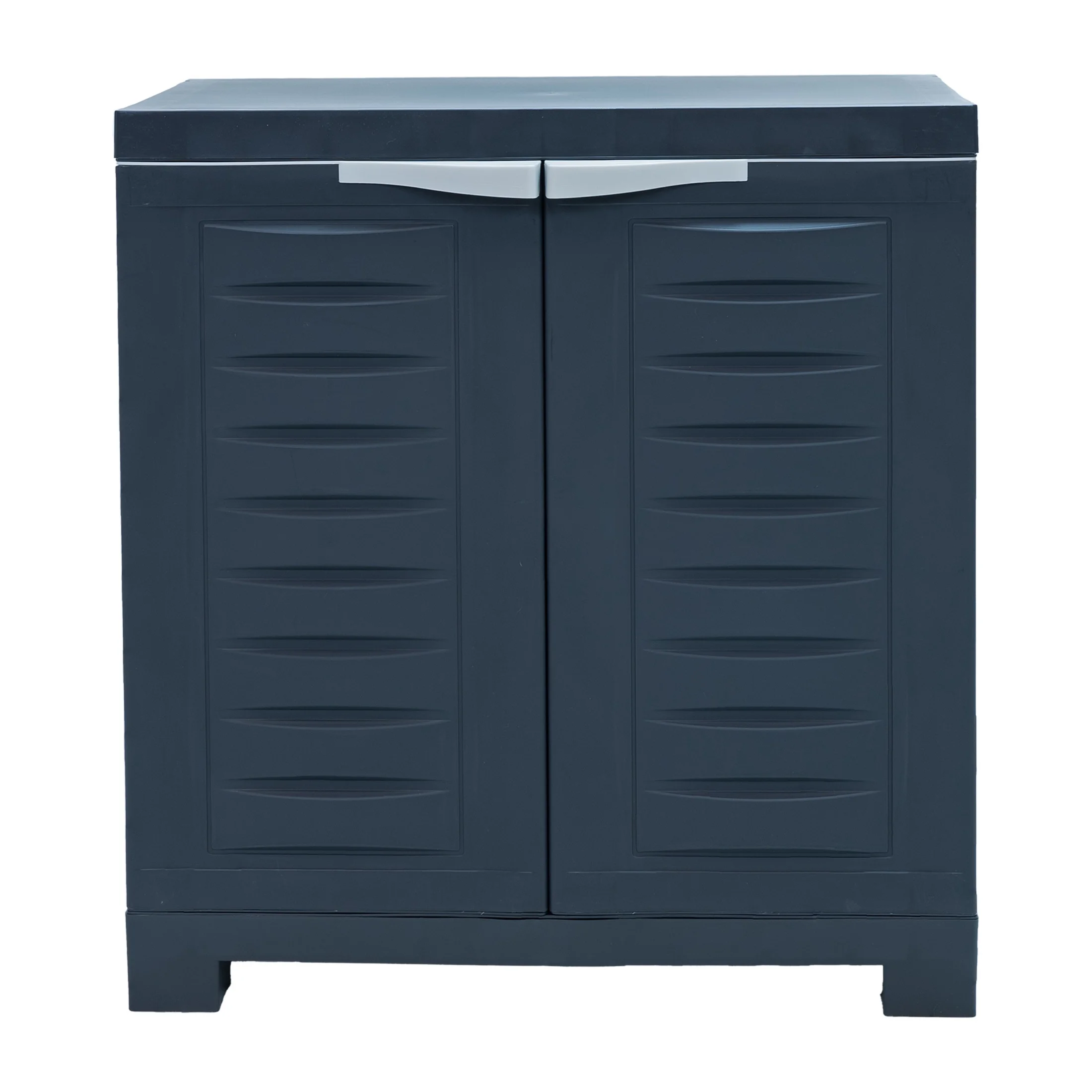 Sunnydaze Adjustable 25.5" Plastic 1-Shelf Freestanding Garage Storage Cabinet, Gray w/ Charcoal Trim - Image 20