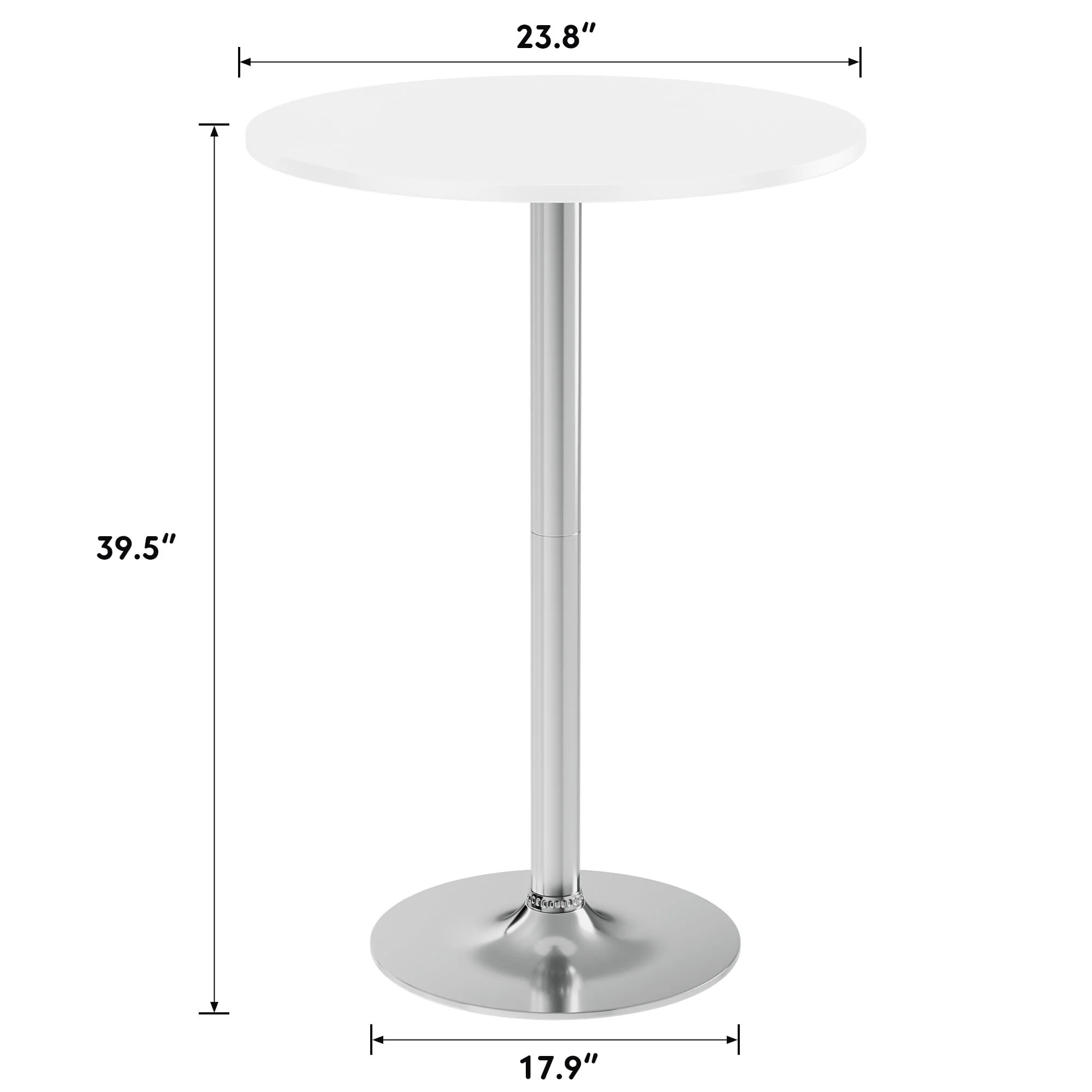 Round Bistro Pub Table, Bar Height Cocktail Table with Metal Base and MDF Top, 23.8 Inch - Image 22
