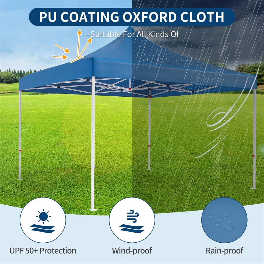 10 x 10 FT Pop Up Canopy, Heavy Duty Instant Tent with Wheeled Carry Bag, All Season Commercial Sun Shelter, Portable Canopy Shelter for Patio, Backyard, Bench, Garden - Image 11