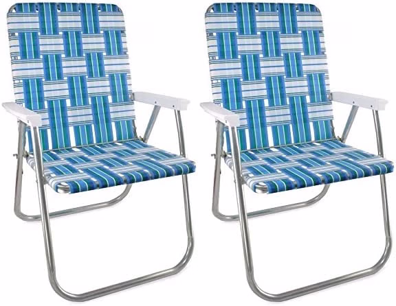 Outdoor Chairs for Camping, Made with Lightweight Aluminum Frames and UV-Resistant Webbing, Folds for Easy Storage, 2-Pack (Green Arms, Classic) - Image 7