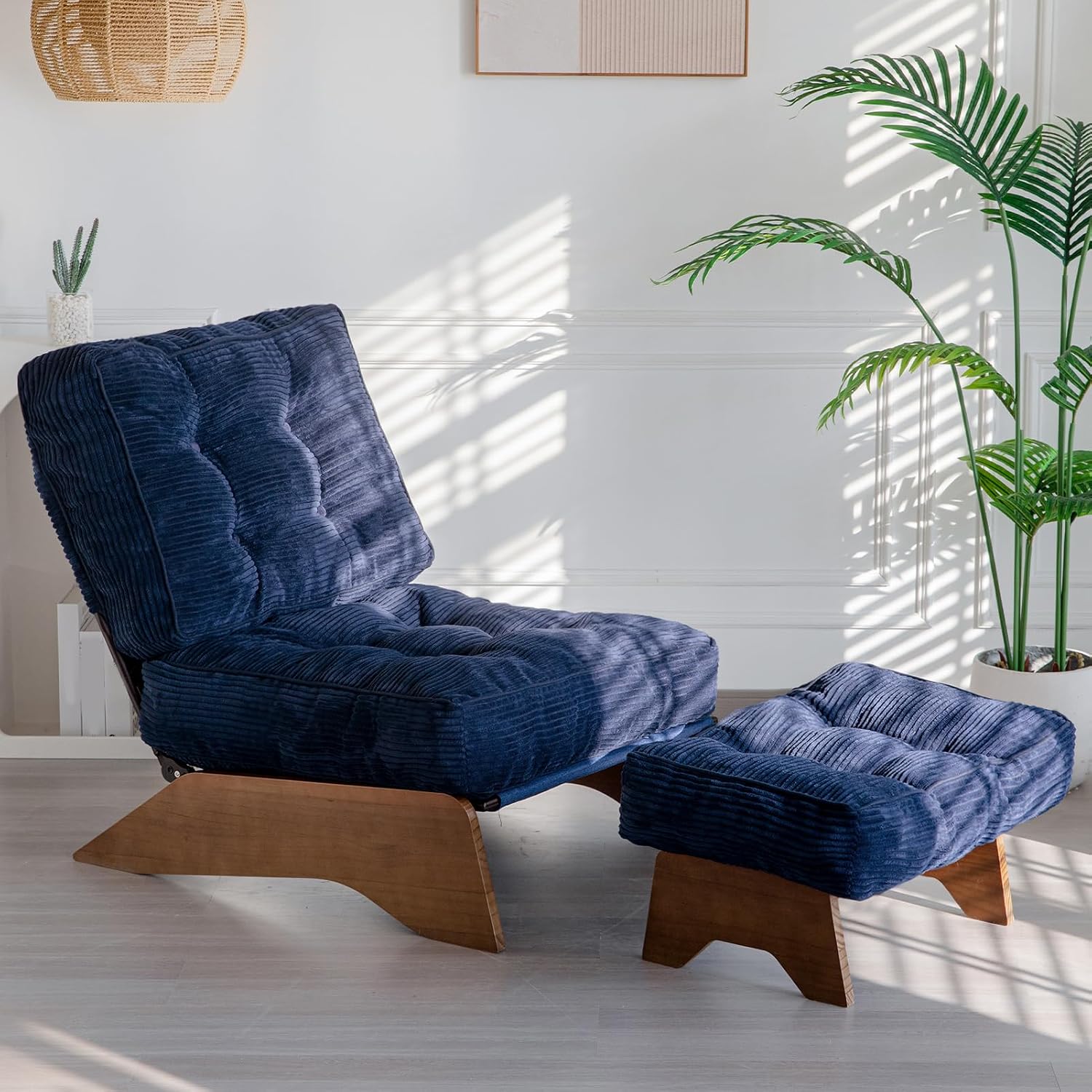 Accent Chair with Ottoman, Lounge Chair with Adjustable Backrest - Image 5