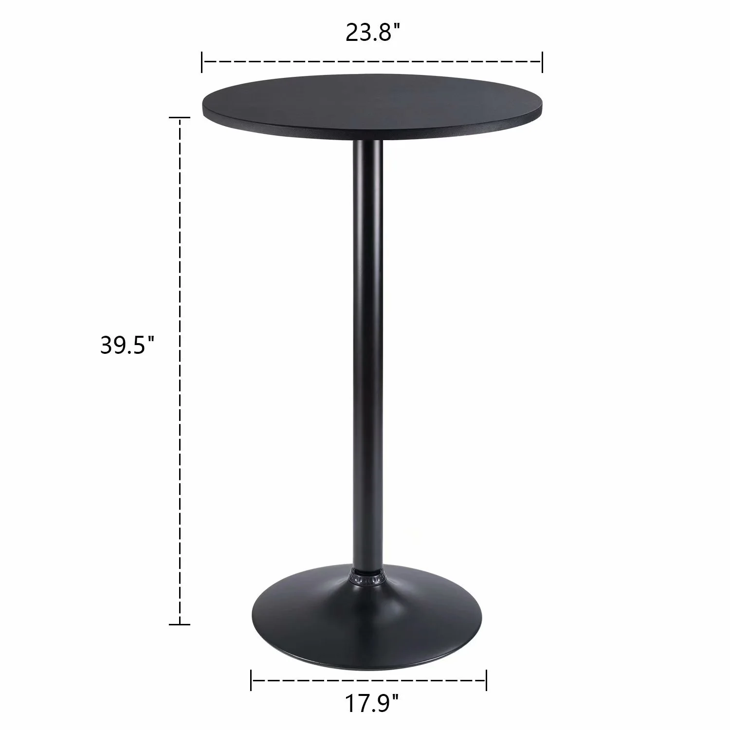Round Bistro Pub Table, Bar Height Cocktail Table with Metal Base and MDF Top, 23.8 Inch - Image 29