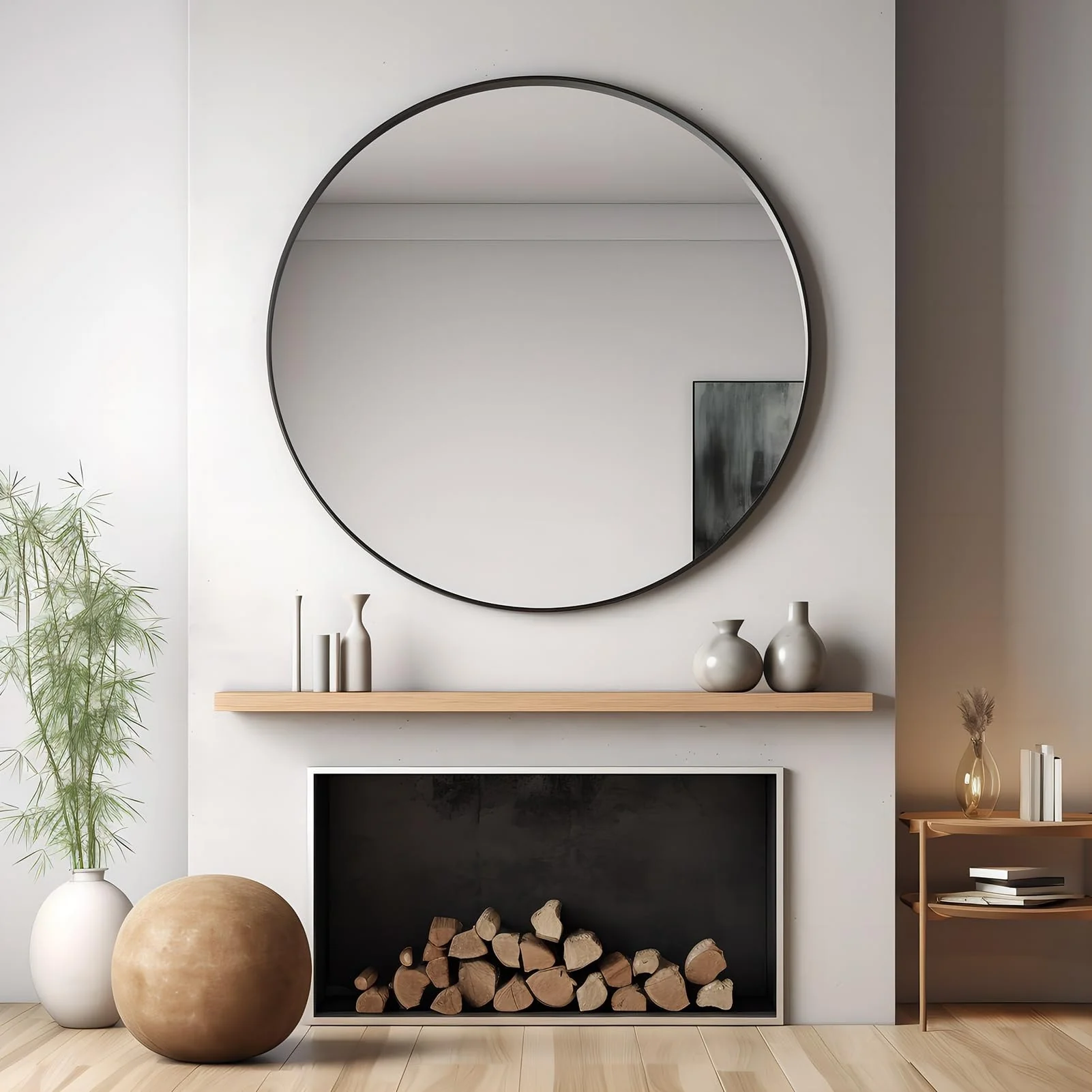 Round Metal Black Frame Bathroom Vanity Mirror, Wall Mounted Decorative Mirror - Image 31