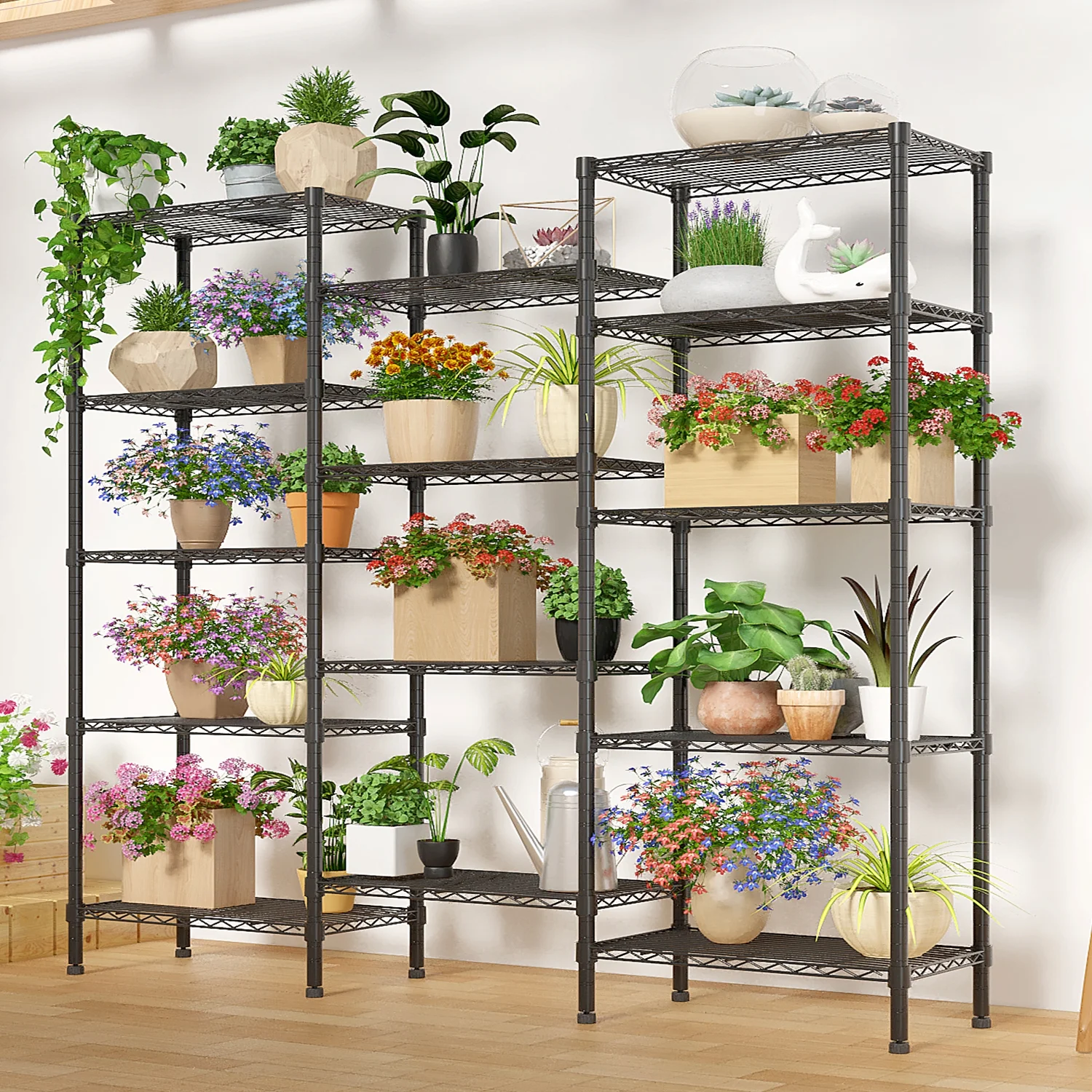 Zimtown Heavy Duty Storage Shelves, 63"W Wire Shelving Unit, Adjustable 4 Tier Metal Shelves Organizer Silver for Pantry Kitchen Basement, 1500 lbs Capacity - Image 25