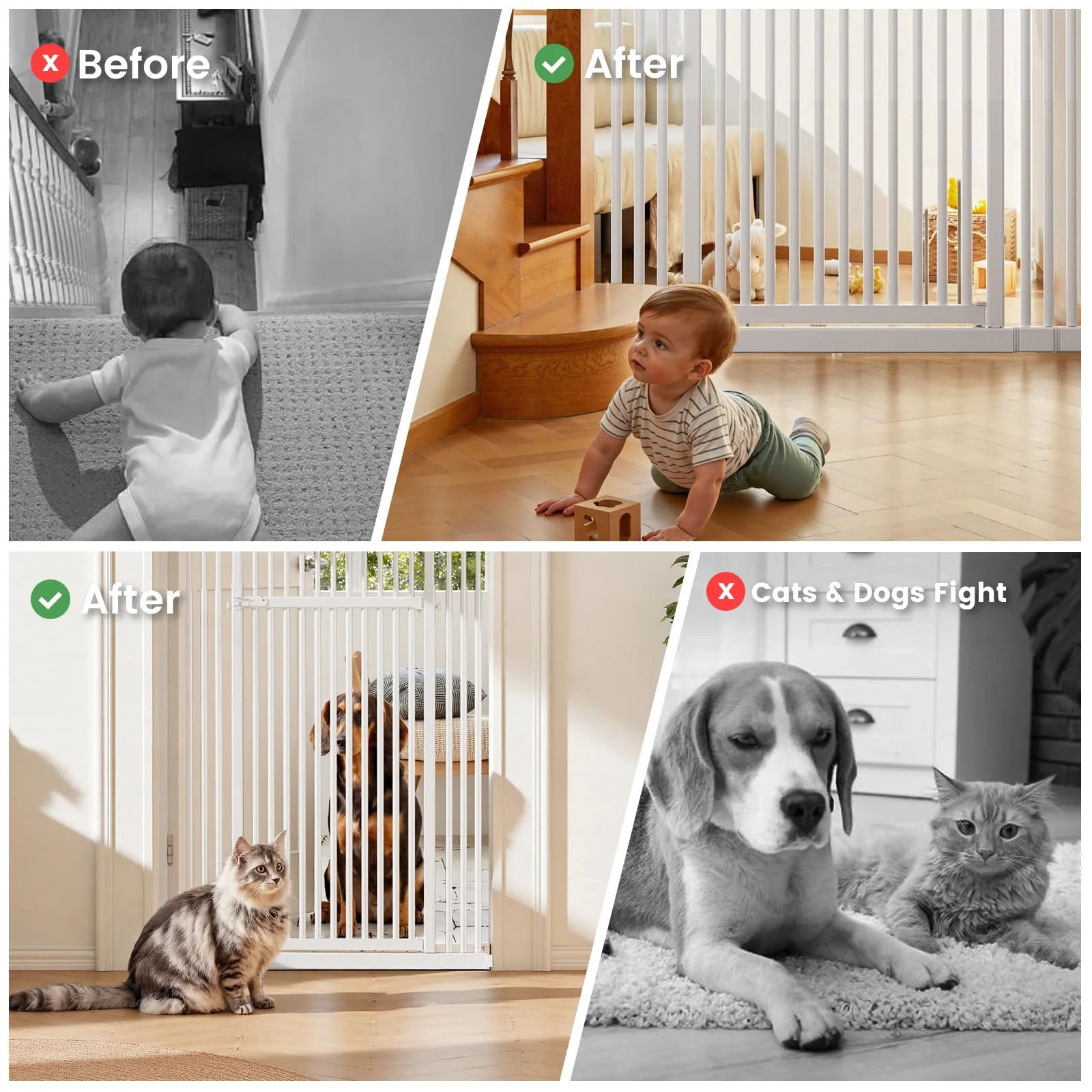 Extra Tall Cat Gate 51"-87", Wide Adjustable Pet Safety Gate for Doorways and Home - Image 3