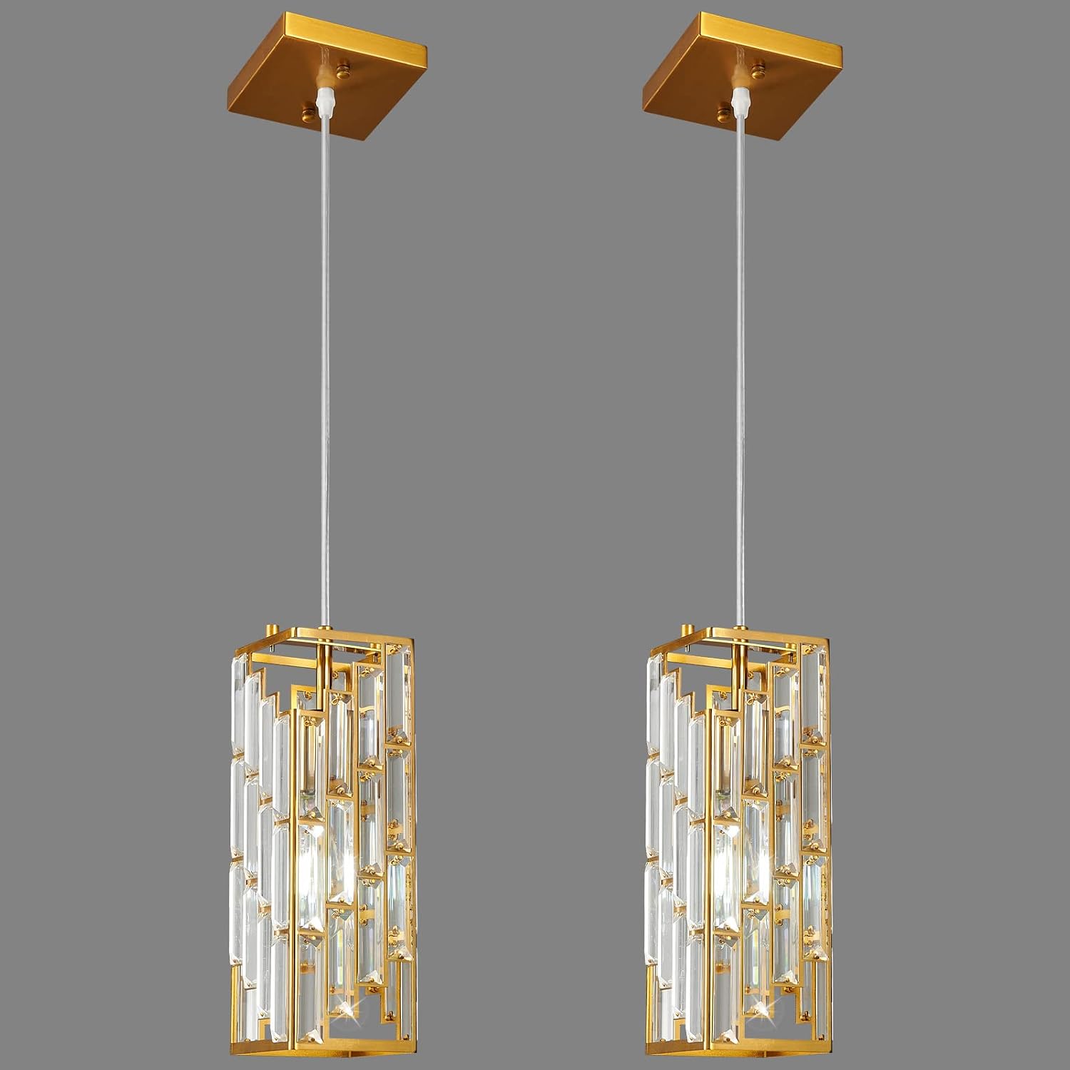 Black Pendant Lighting, Modern Pendant Light, Mini Crystal Chandeliers, Adjustable Pendant Light Fixture for Kitchen Island, Dining Room & Bedroom (3 Pack) - Image 9