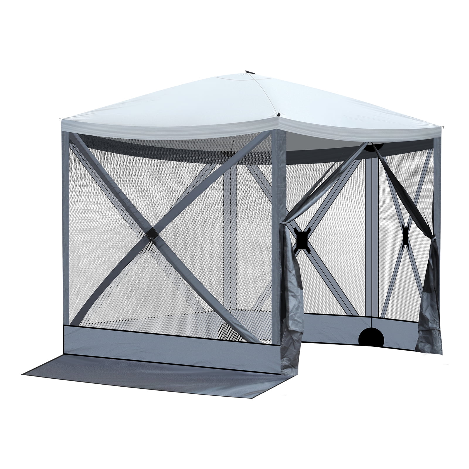 10'x10' Outdoor Pop-Up Camping Canopy - UV & Waterproof, 5 Mesh Sidewalls, Portable with Carrying Bag for Camping,Patio,Lawn, Gray - Image 12
