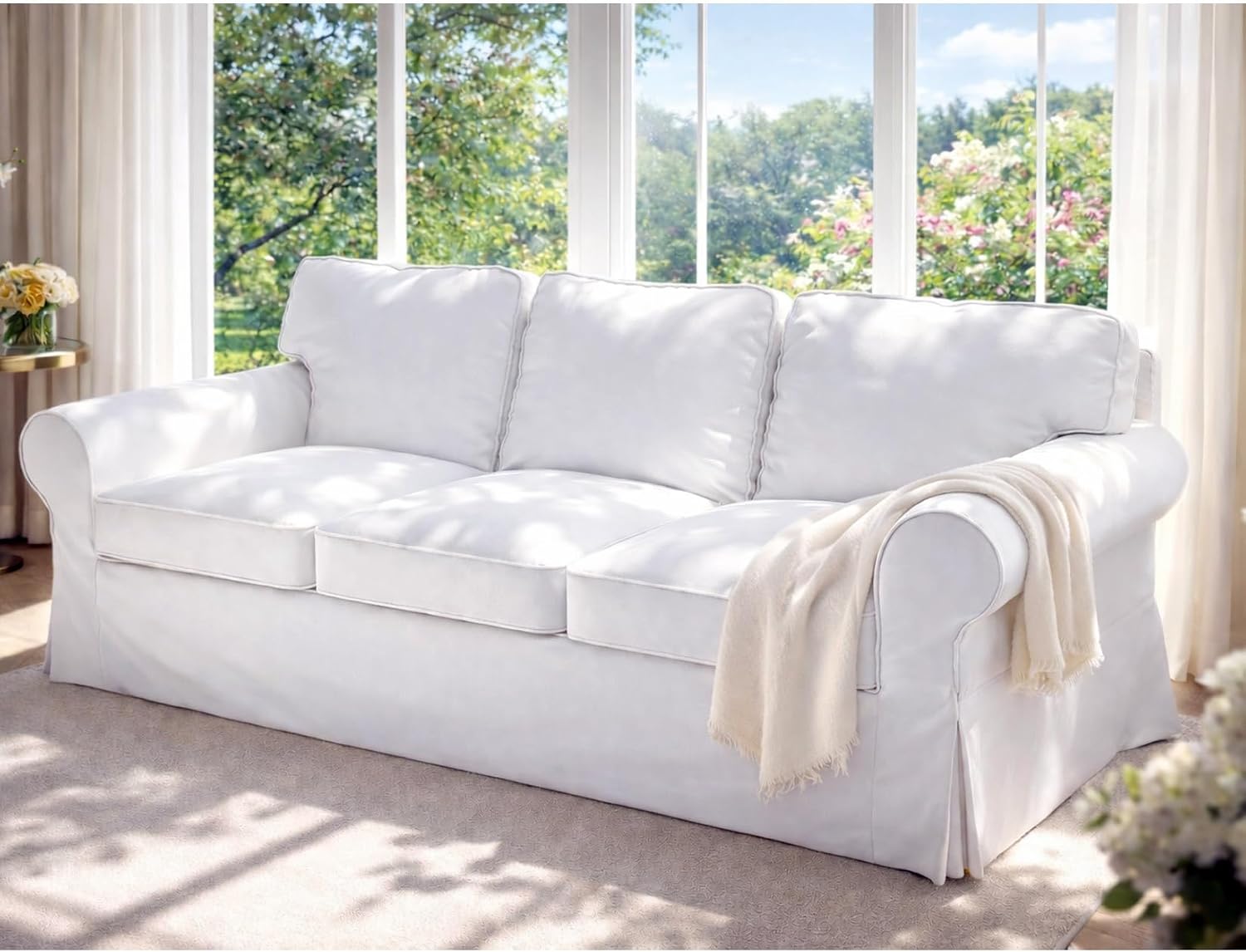 Heavy Cotton Ektorp Sofa Cover, Compatible with IKEA Ektorp 3 Seat Slipcover - Image 10