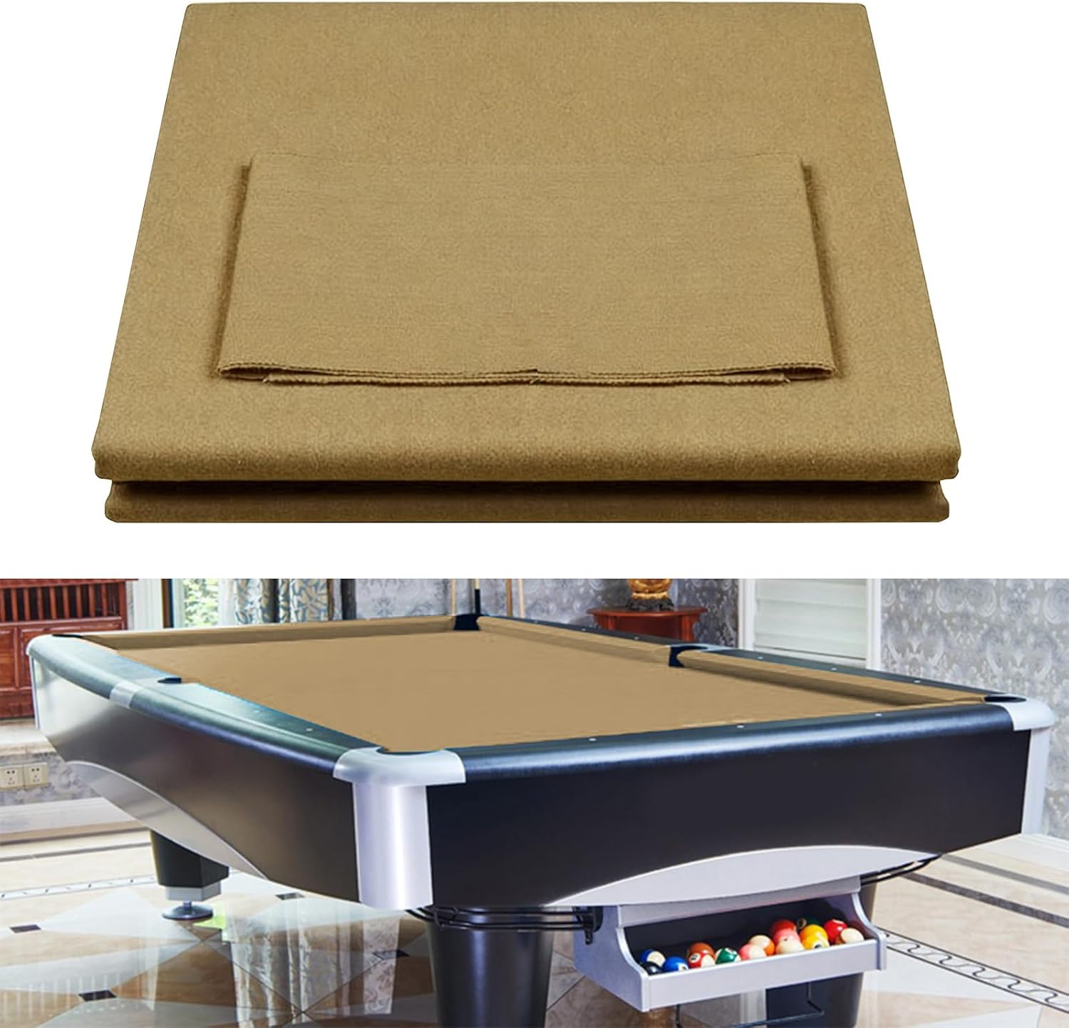 Worsted Blend Billiard Cloth Pool Table Felt for 7' 8' 9' Table - Image 2