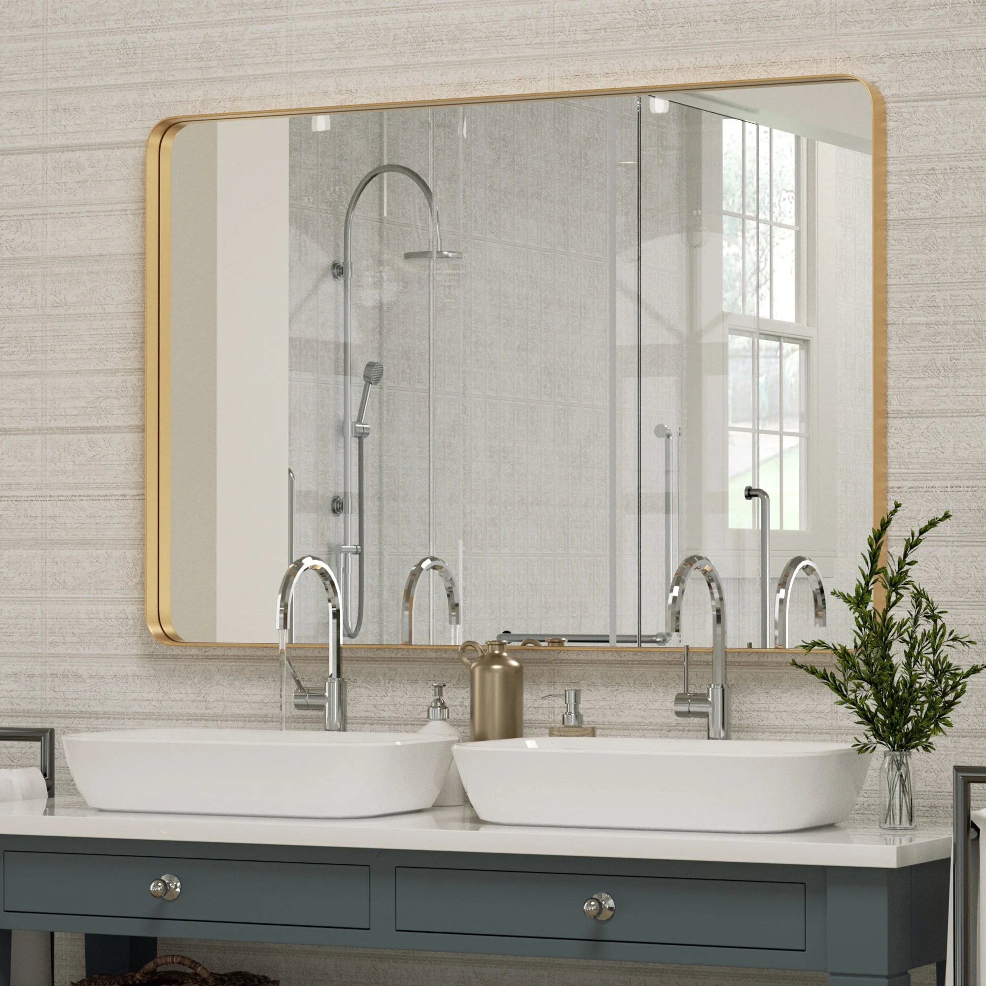 Wall Mirror Vanity Mirror, Bathroom Mirror with Rounded Corners, 1 Piece - Image 31