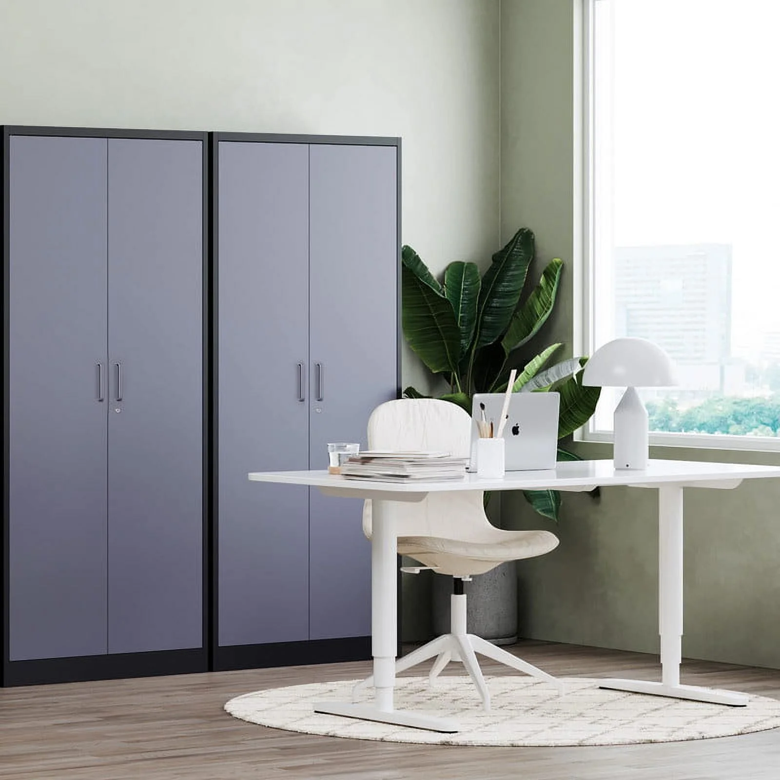 MIIIKO 71" Metal Storage Locker Metal Garage Locker Cabinets with Locking Door and 4 Adjustable Shelves, Steel Classic Storage Cabinet for Home, School, Office, Garage - Image 26