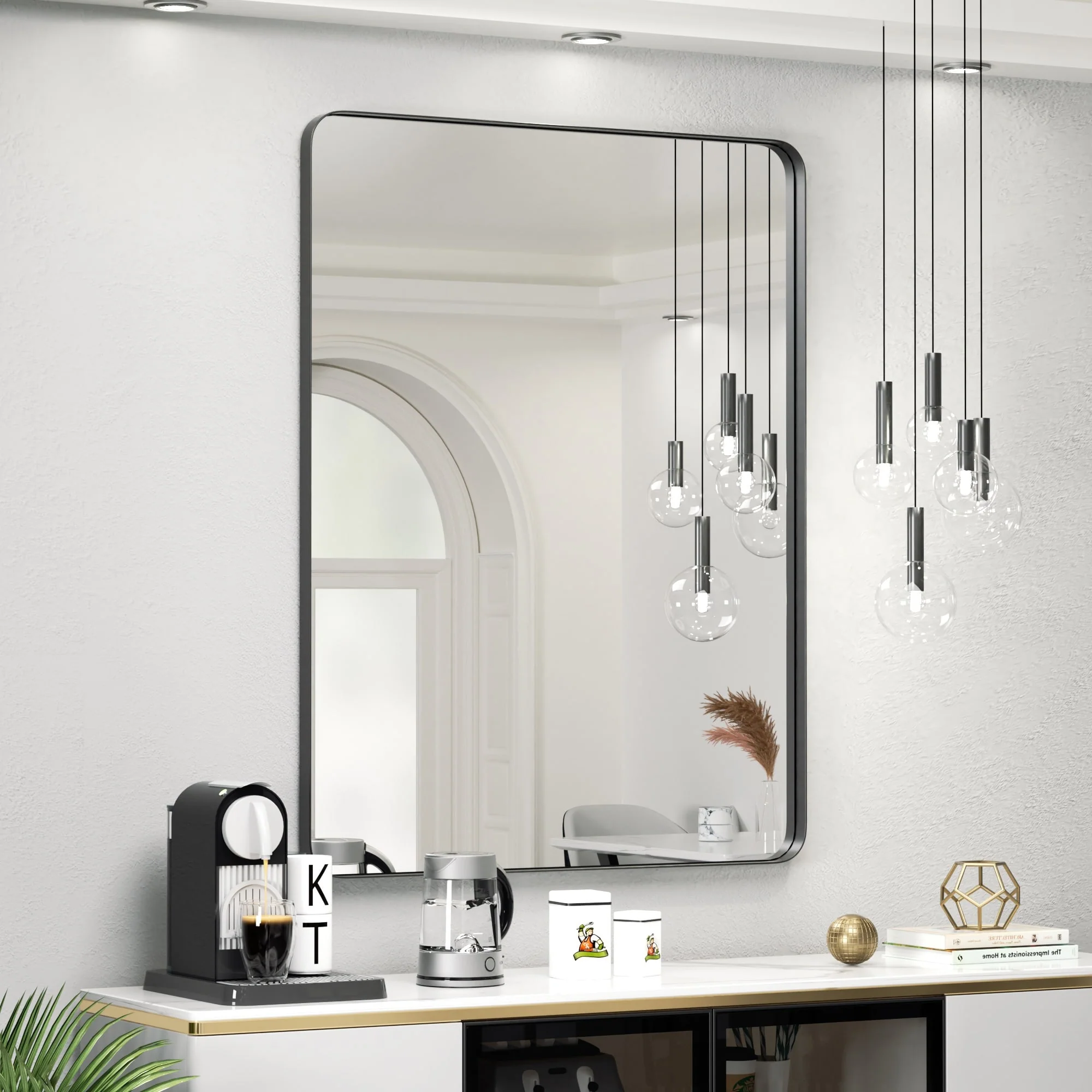 Wall Mirror Vanity Mirror, Bathroom Mirror with Rounded Corners, 1 Piece - Image 2