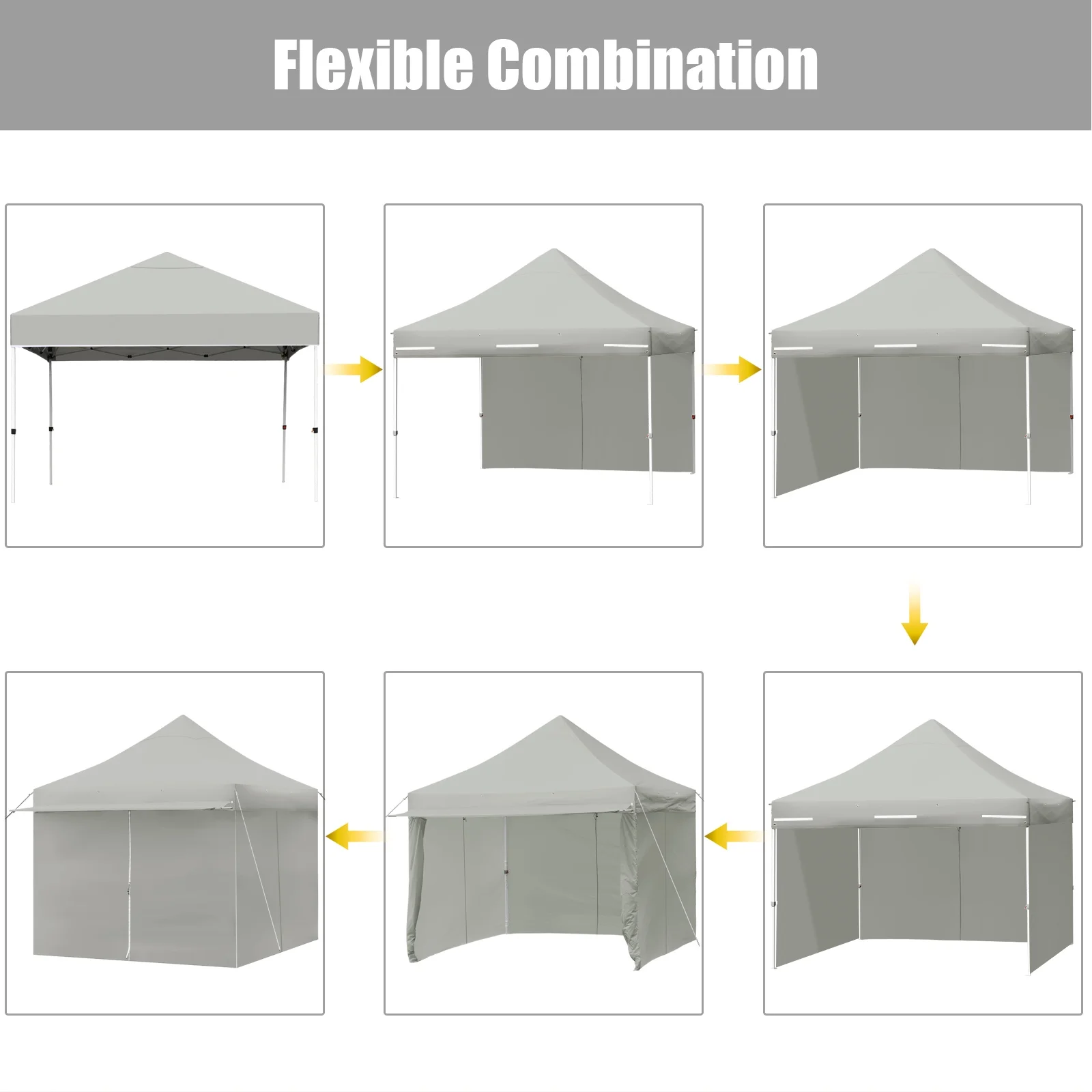 Patiojoy 10x10ft Pop up Tent, 4 Height Adjustment Folding Camping Tent with Awning Blue - Image 38