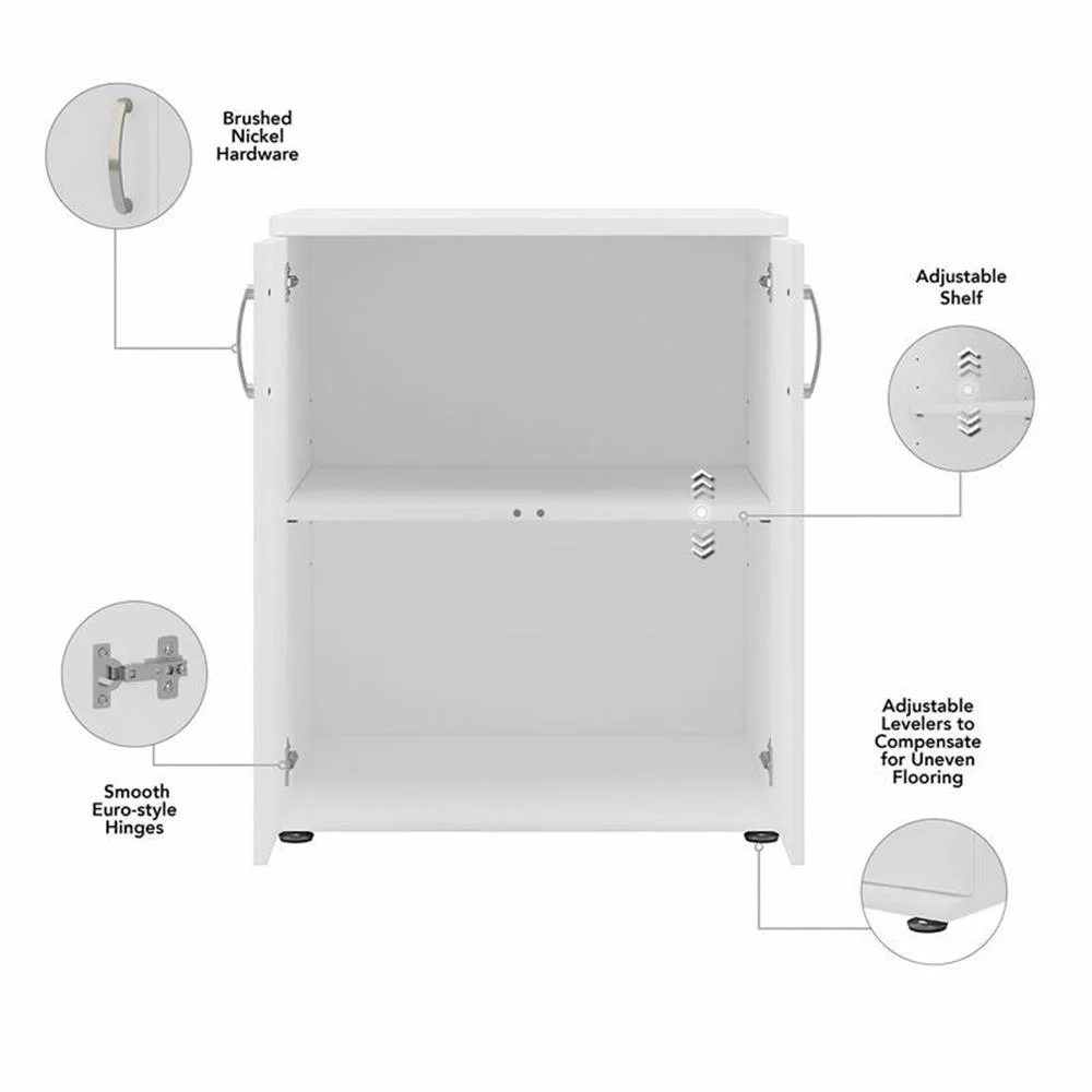 Pemberly Row Garage Storage Cabinet with Doors in White - Engineered Wood - Image 7