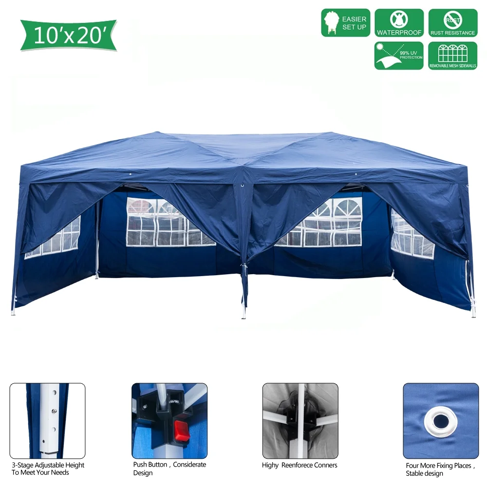 Zimtown 10'x 20' Patio EZ POP UP Party Tent Wedding Gazebo Canopy Marquee 6 Walls - Image 9