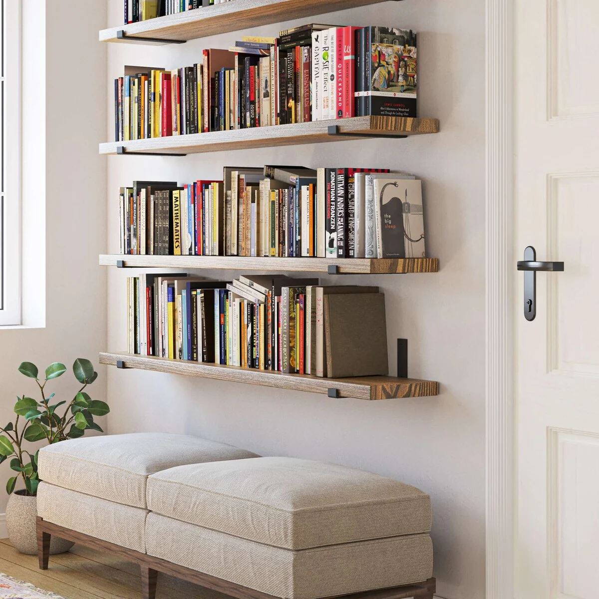 60 Inch Floating Wall Shelf, 9.25" Deep Wall Mounted Storage Shelf for Living Room, Bedroom and Home Decor - Image 8