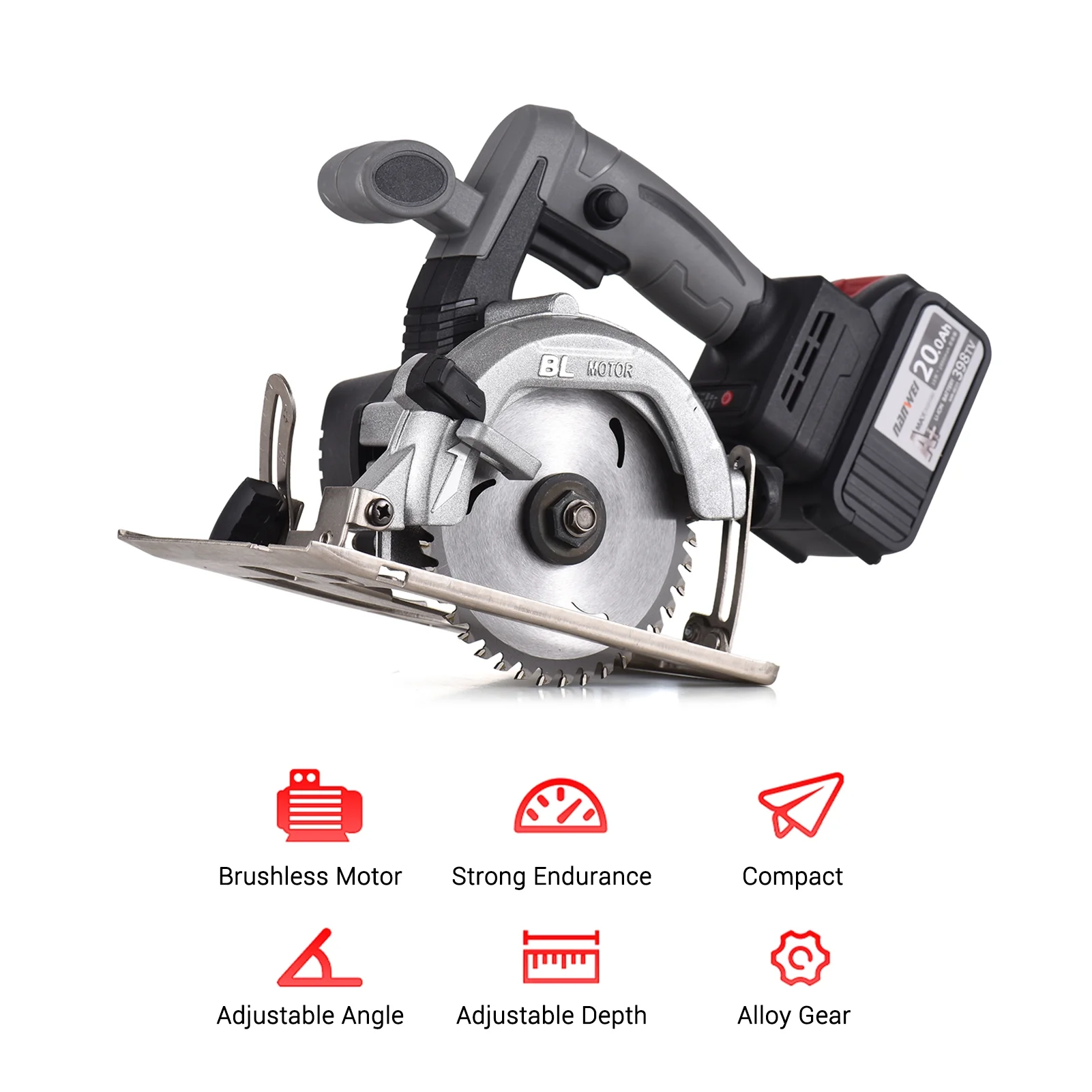 NANWEI Circular Saw Electric Saw 21V 7800RPM Cordless Brushless Tile Saw 45 Degree Adjustable Bevel Cutting with 110mm Blade - Image 5