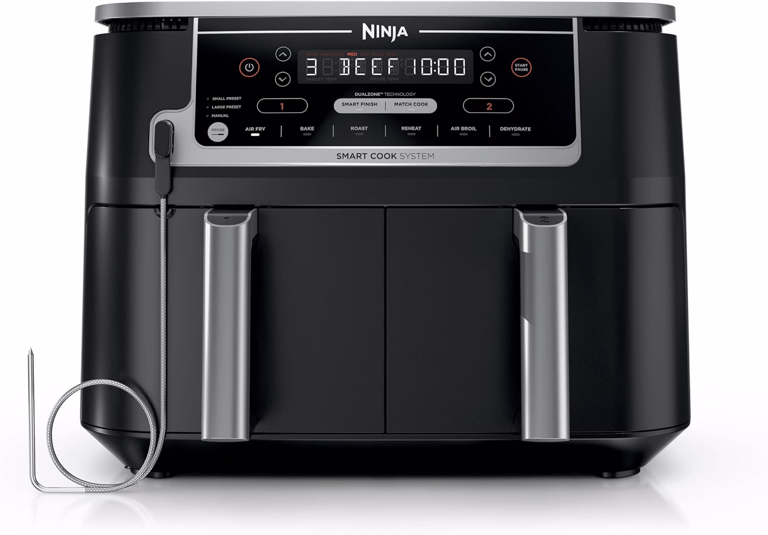 DZ201 Foodi 8 Quart 6-in-1 DualZone 2-Basket Air Fryer, Match Cook and Smart Finish to Roast, Broil, Dehydrate for Quick Easy Meals, Grey - Image 5