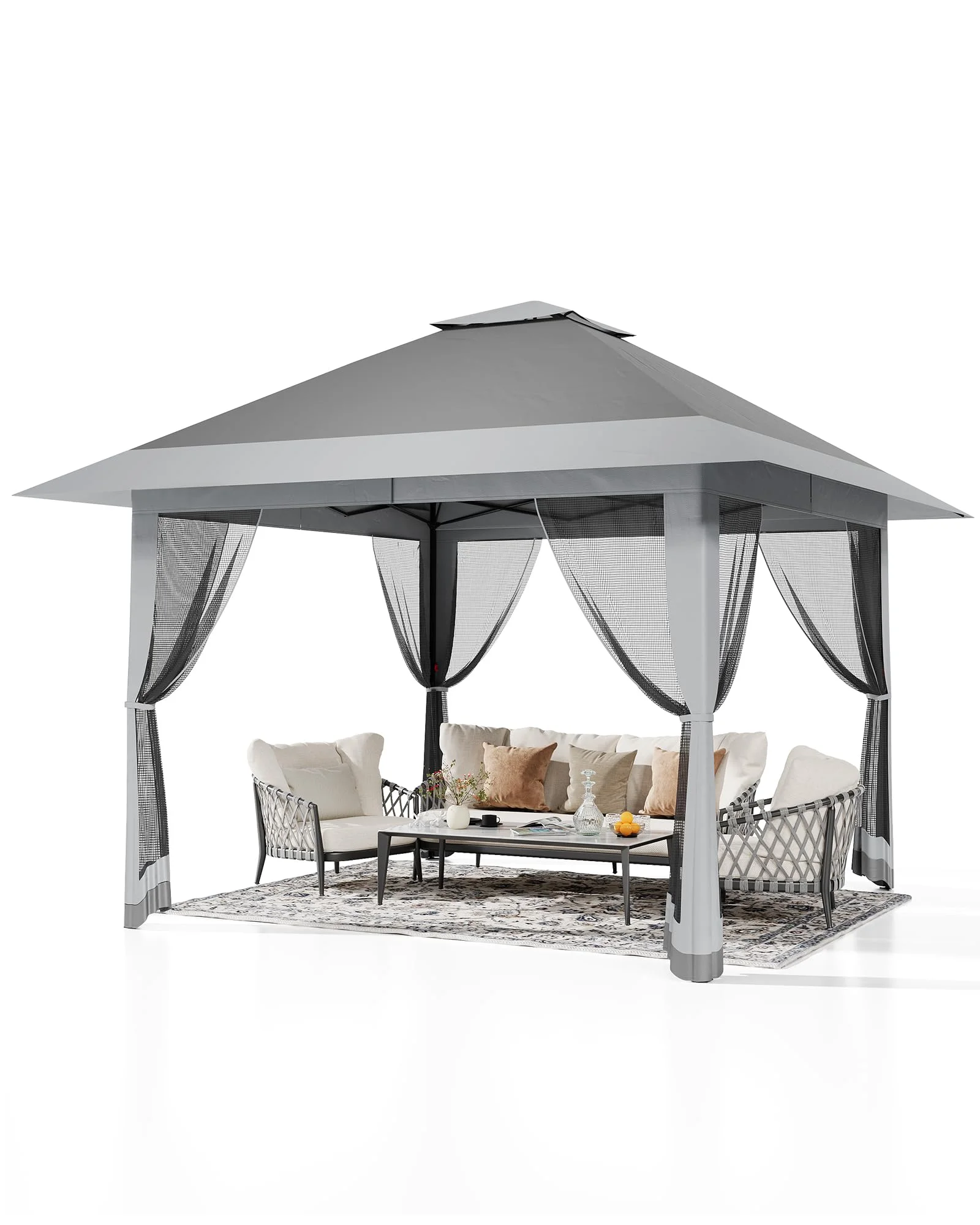 Accreate 13' X 13' Outdoor Patio Gazebo,Outdoor Canopy Tent with Mosquito Netting,Backyard Tent for Party, Wedding, Outdoor Dining, Patio, Backyard - Image 40