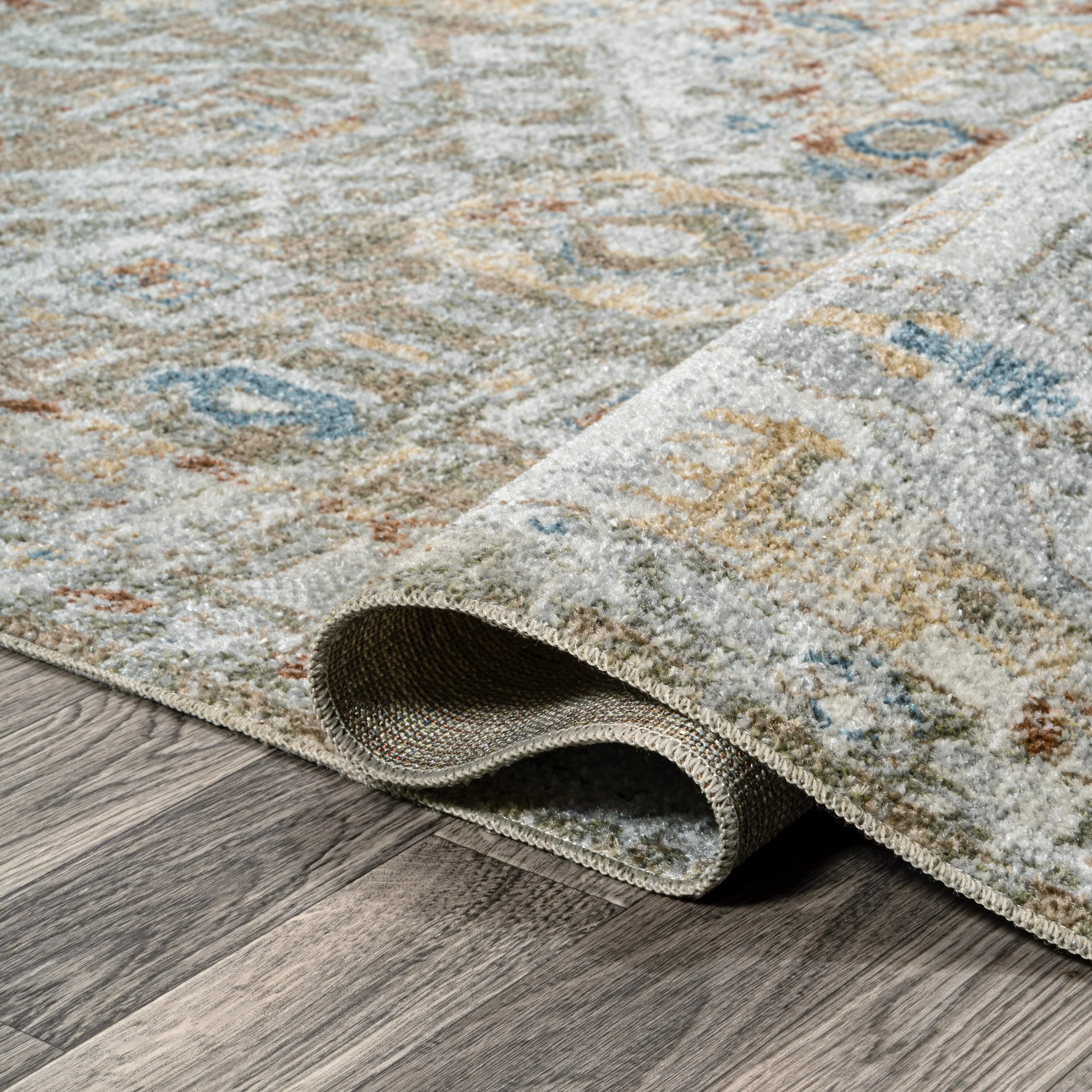 Bohemian Medallion Low-Pile Machine-Washable Area Rug, Cream and Terra - Image 31