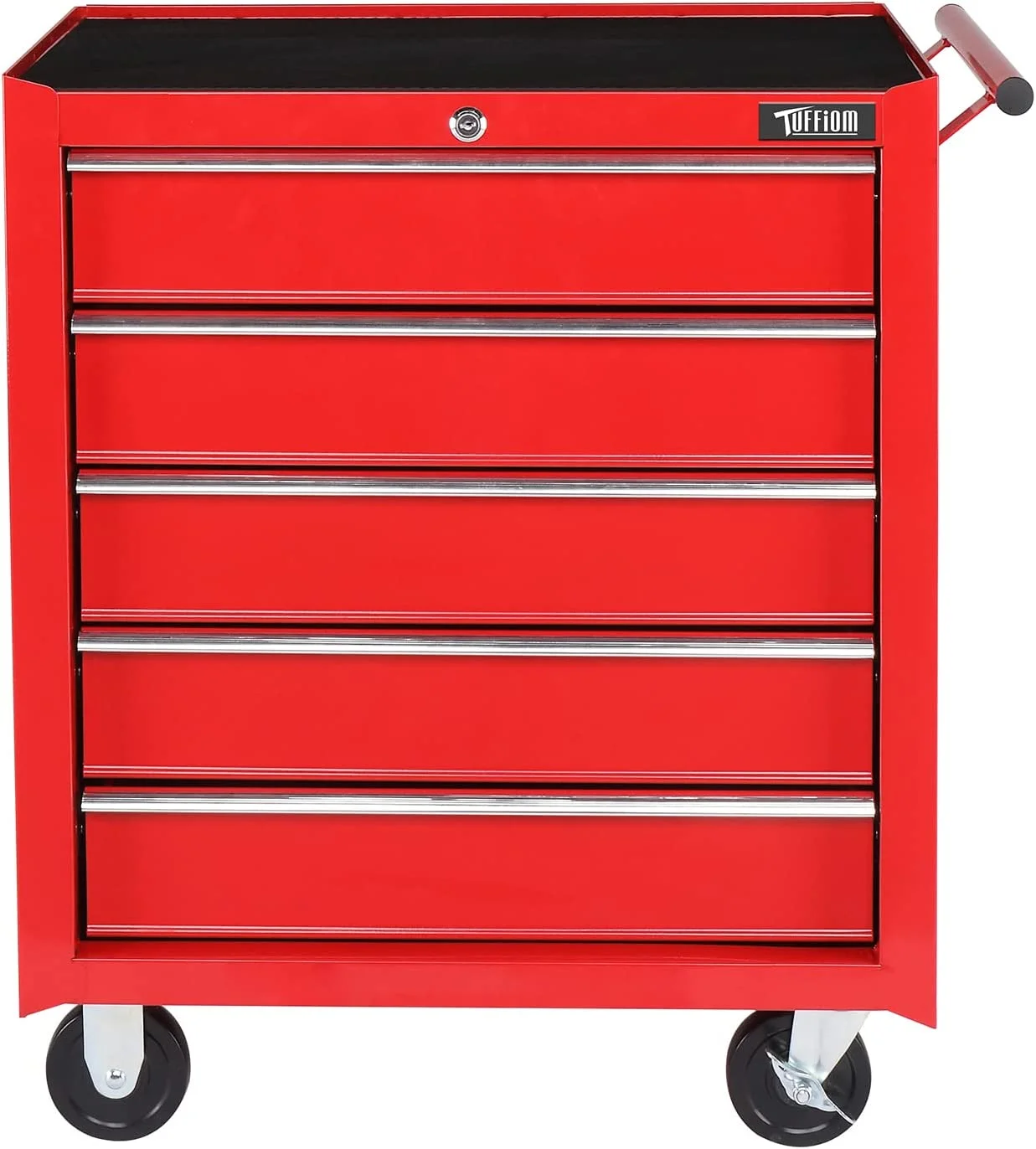 TUFFIOM 5-Drawer Rolling Tool Chest with Lock & Key, Tool Storage Organizer Box Cabinet with Wheels - Image 6