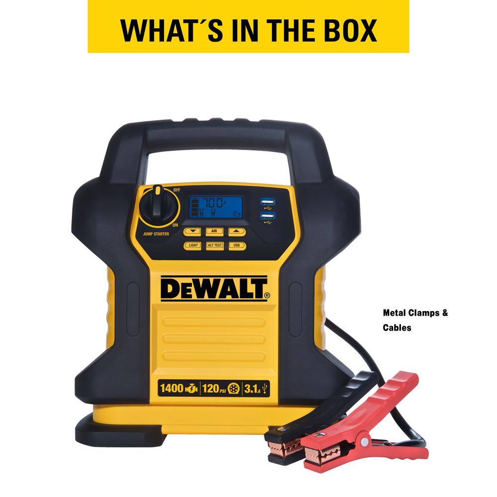 1400 Peak Amp Portable Car Jump Starter with Digital Compressor - Image 4
