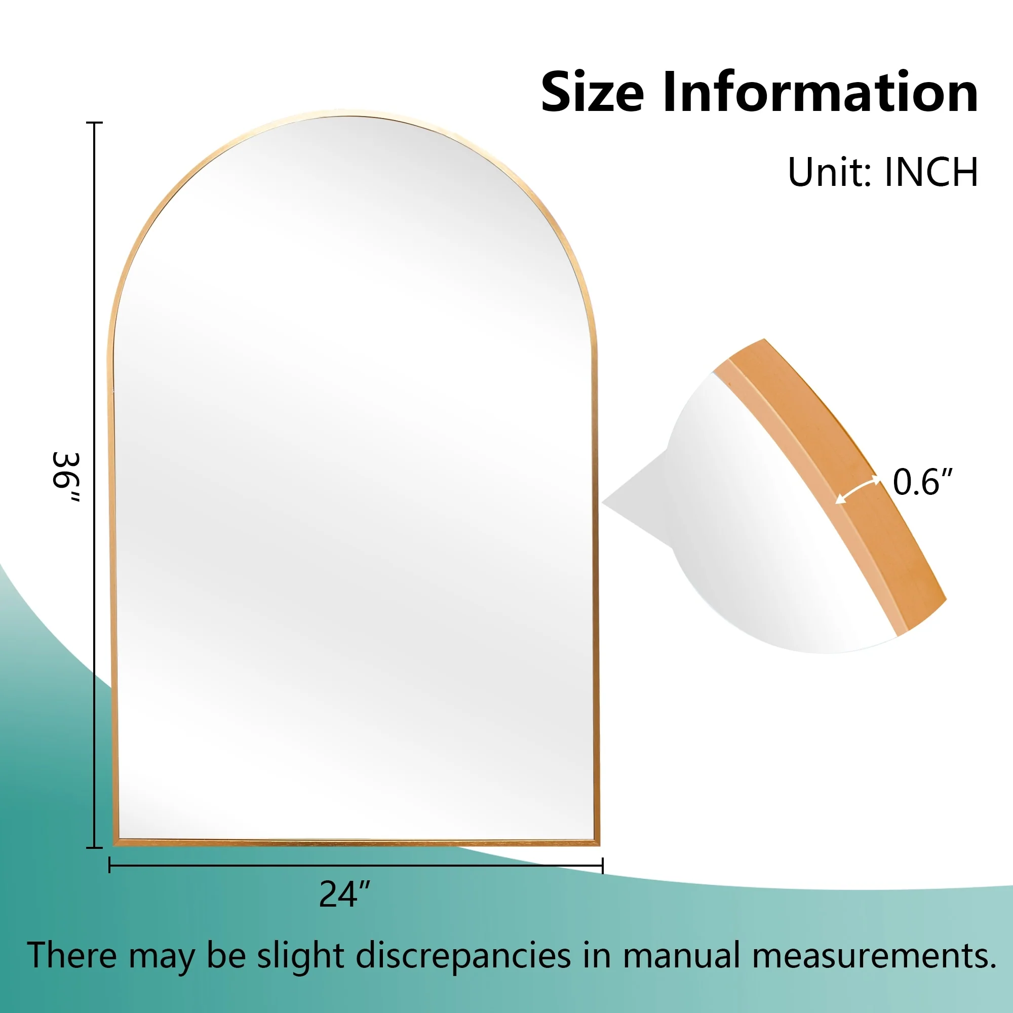 2 Pack 36x24 Inch Arched Bathroom Vanity Mirrors, Wall Mounted Decorative Mirrors for Bathroom and Bedroom - Image 30