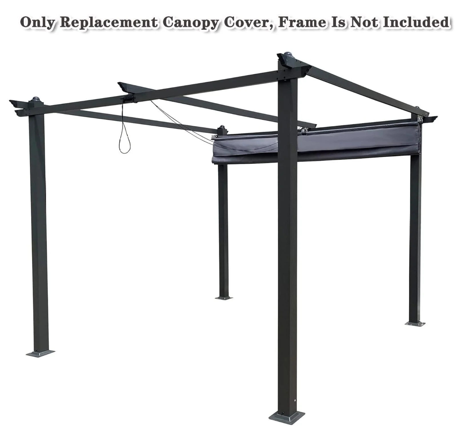 Outdoor Patio Pergola Replacement Canopy Top Cover Gazebo Replacement Shade Cover (Gray-for 10x10 Ft Pergola Frame) - Image 3