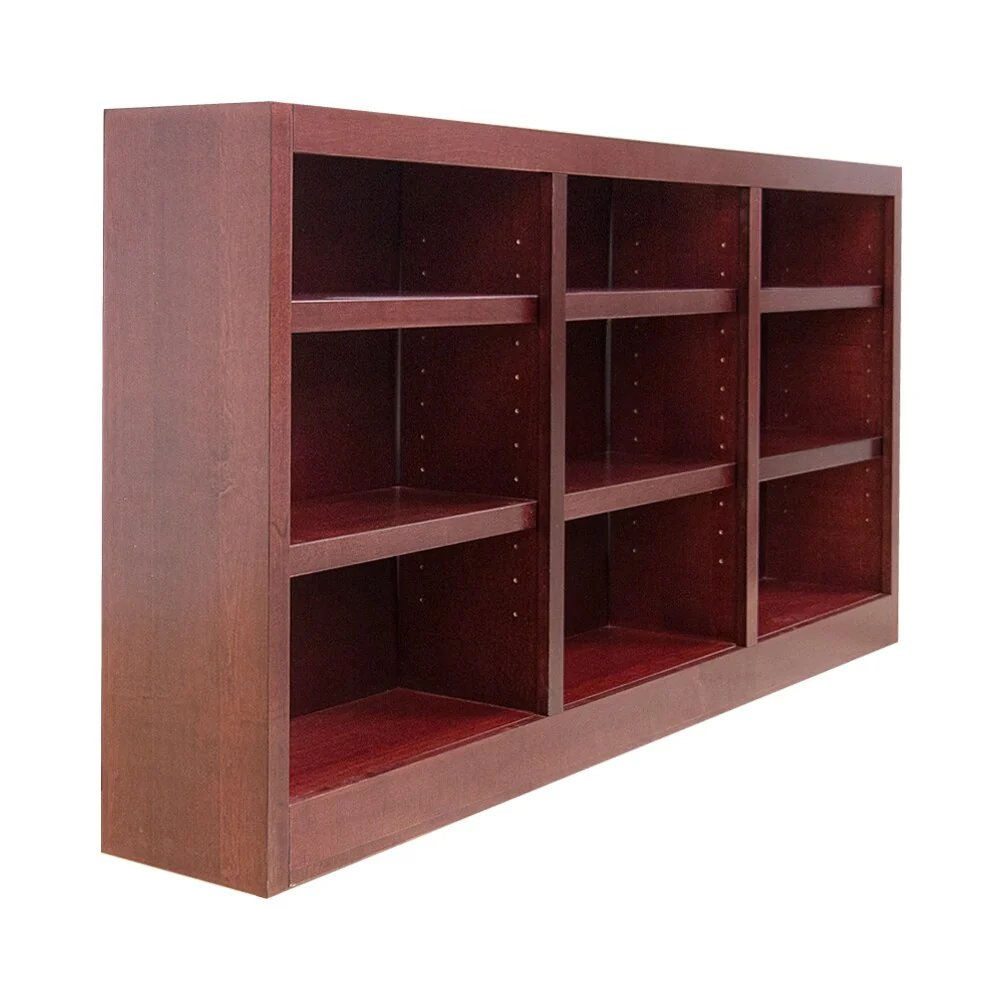 Triple Wide Wood Bookcase, 9 Shelf 36 Inch Tall Bookshelf for Home, Office and Display Storage - Image 10