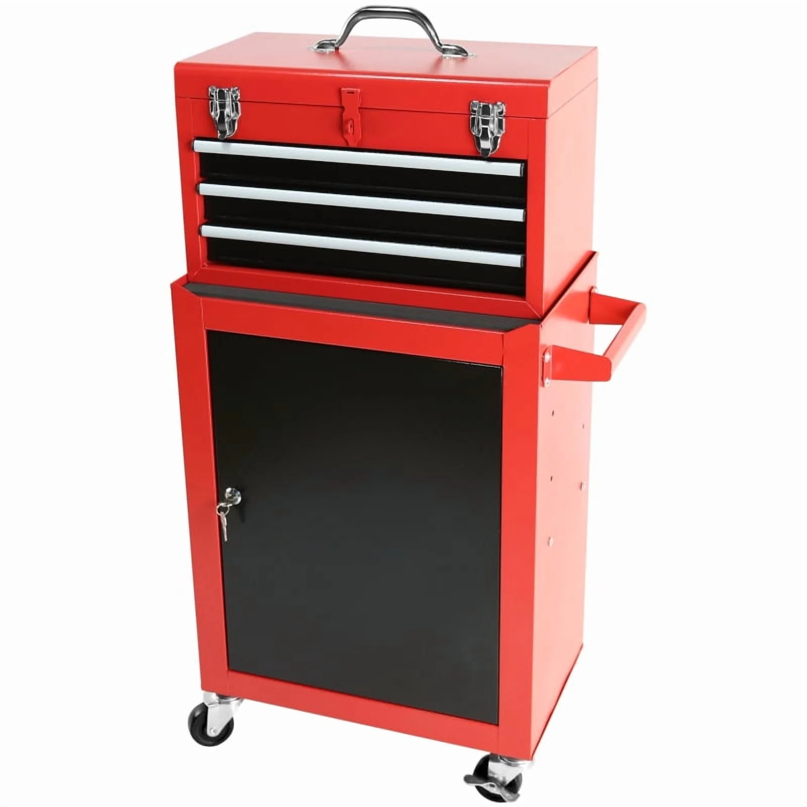 3-Drawer Rolling Tool Chest with Wheels -C Heavy-Duty Storage Cabinet, Locking System, and Adjustable Shelf for Garage and Warehouse - Image 13