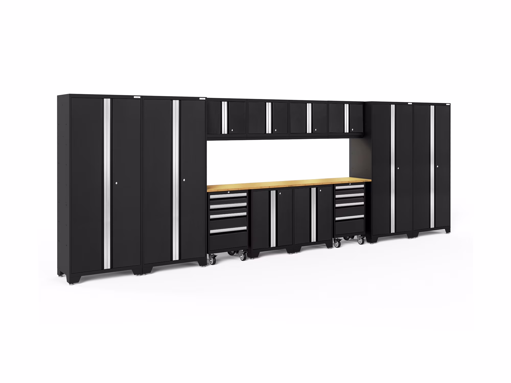 NewAge Products Bold Series Gray 14 Piece Cabinet Set, Heavy Duty 24-Gauge Steel Garage Storage System, LED Lights Included - Image 5