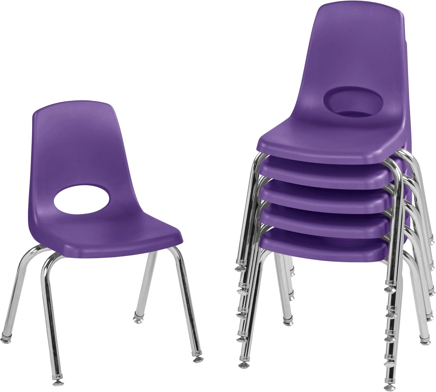 10" School Stack Chair with Swivel Glides, Purple, 6-Pack - Image 50