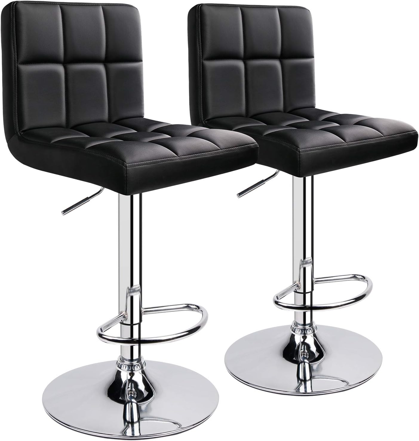 Leopard Bar Stools, PU Leather Bar Stool with Back, Set of 2, Light Grey - Image 7