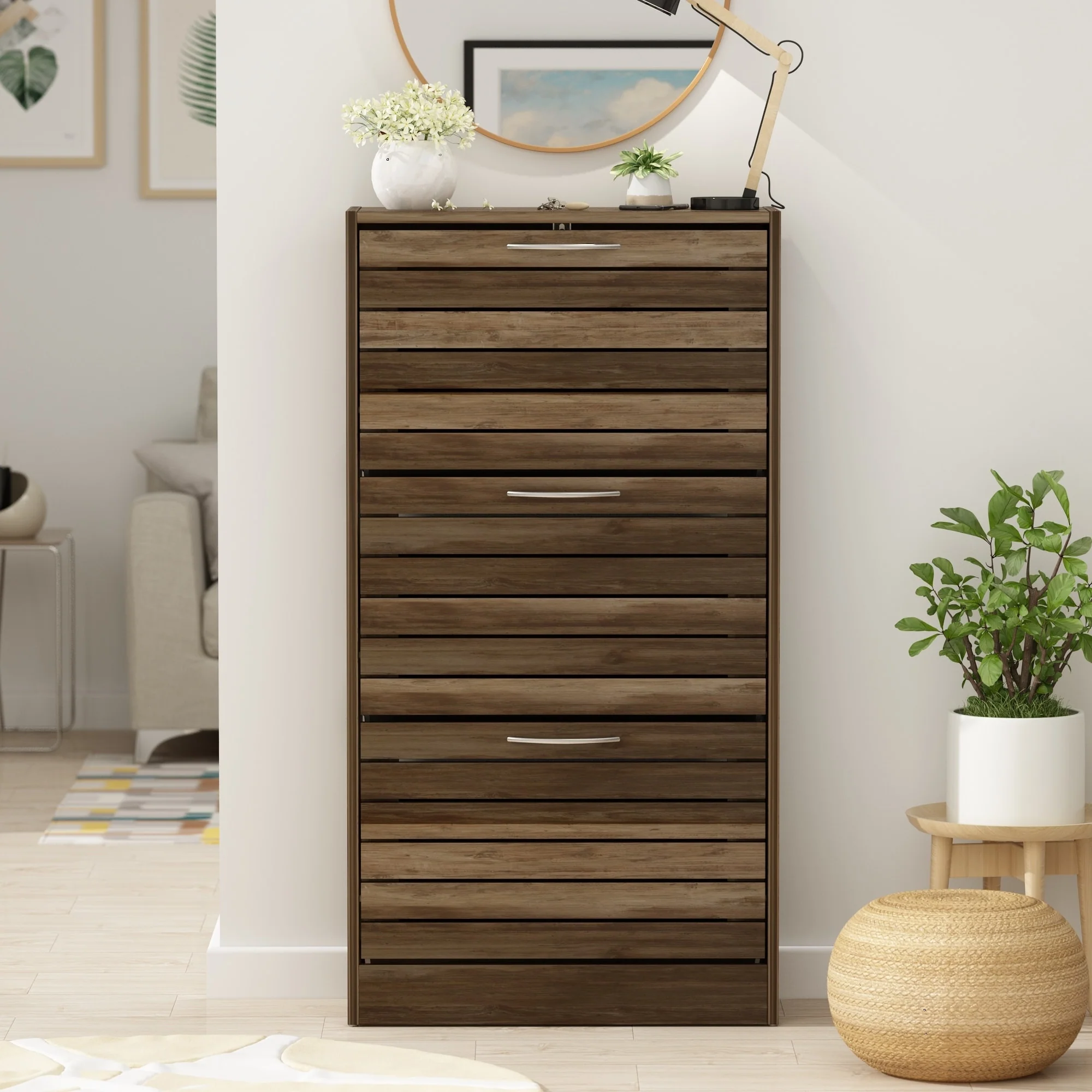 Modern Shoe Storage Cabinet for Entryway and Hallway, Space-Saving Shoe Organizer - Image 6