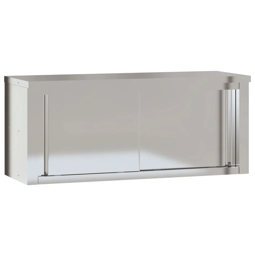 vidaXL Kitchen Wall Cabinet with Shelf Storage Restaurant Stainless Steel - Image 49