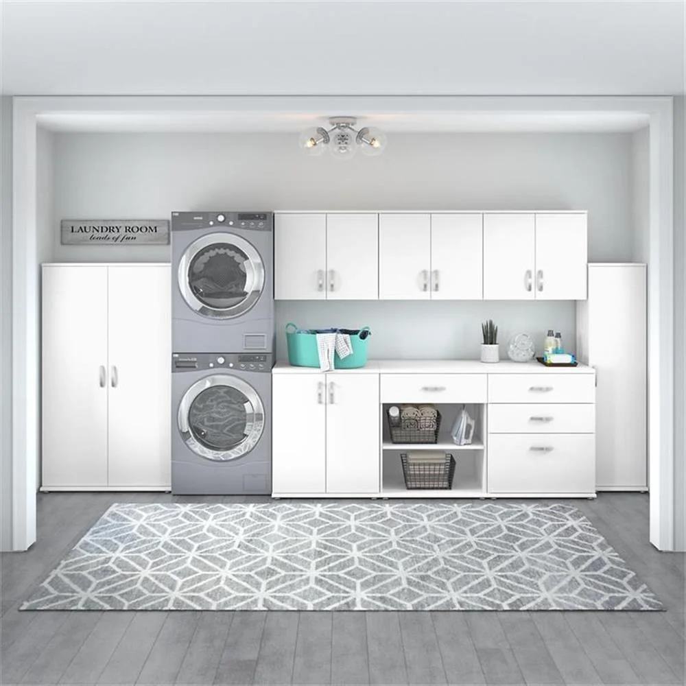 Pemberly Row Tall Garage Storage Cabinet in Platinum Gray - Engineered Wood - Image 14