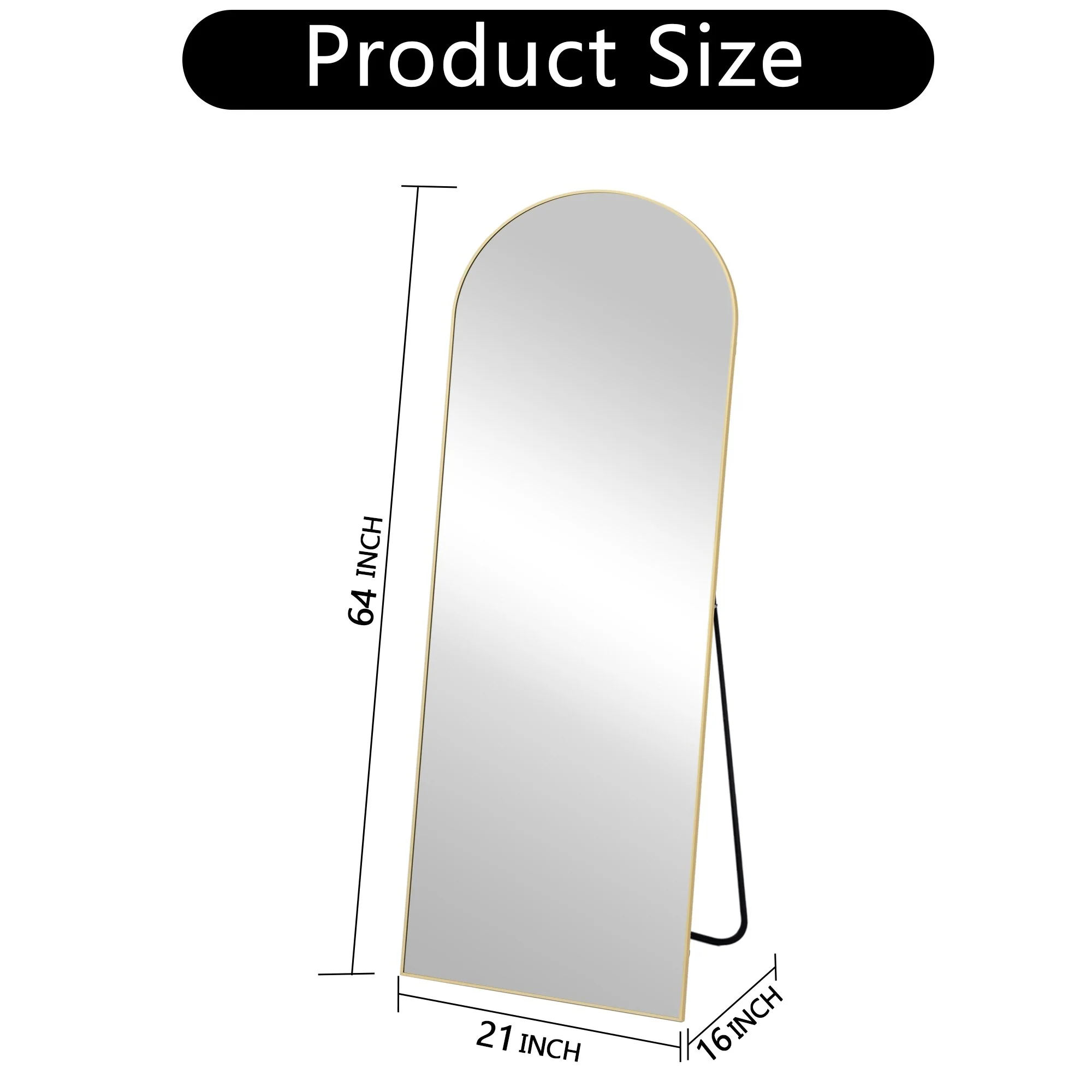 64x21 Full Length Floor Mirror, Large Full Body Aluminum Alloy Frame Standing Mirror with Stand and Wall Mount Option - Image 33