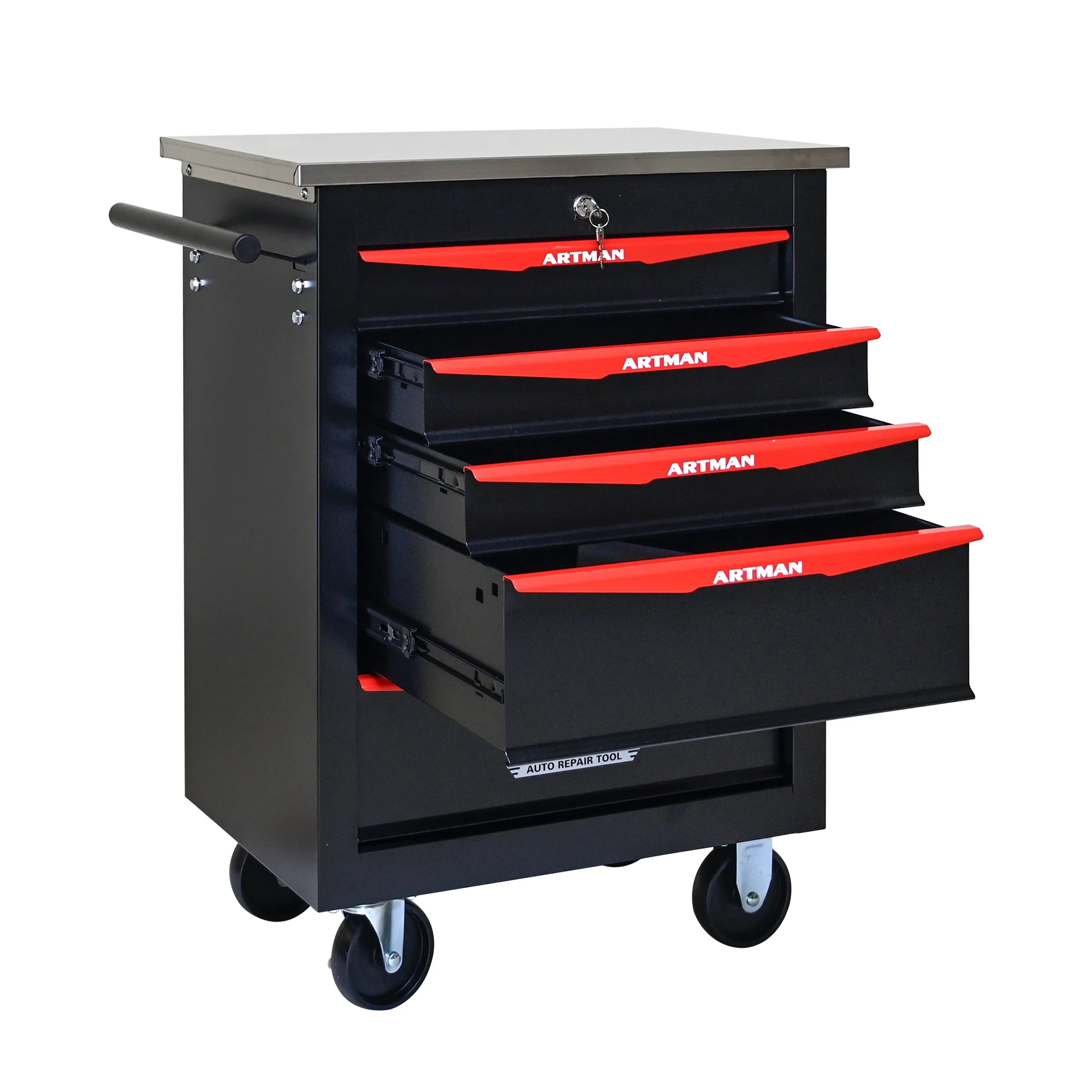 ARTMAN 6 Drawers Metal Rolling Storage Tool Chest Cabinet Cart with Wheels,with Key Locking and Parking Brake, Tool Box for Garage Workshop Warehouse - Image 20