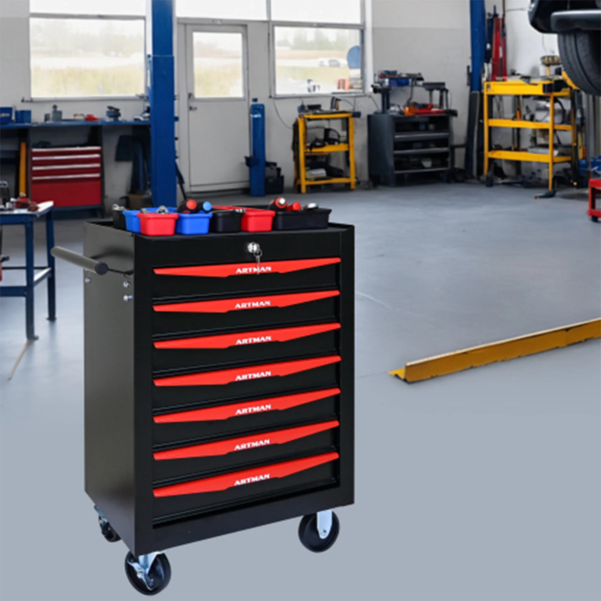 ARTMAN 20" 5-Drawer Rolling Metal Tool Chest Cabinet,Steel Tool Storage Box Organizer for Garage Workshop Warehouse - Image 31