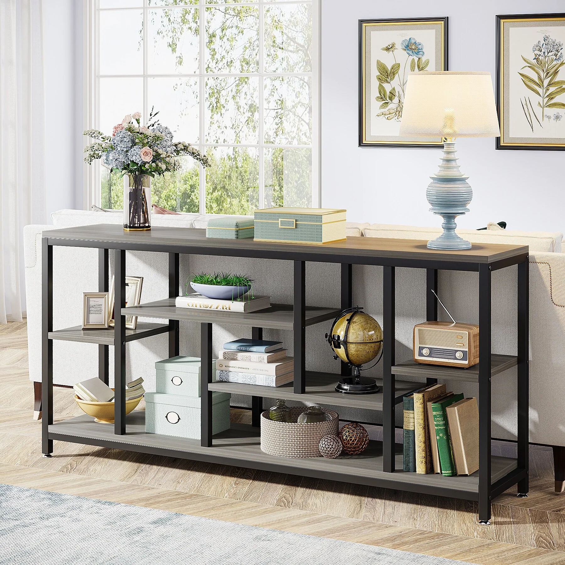 70.9 Inch Console Sofa Table with Storage, 3-Tier Entryway Table for Hallway - Image 24