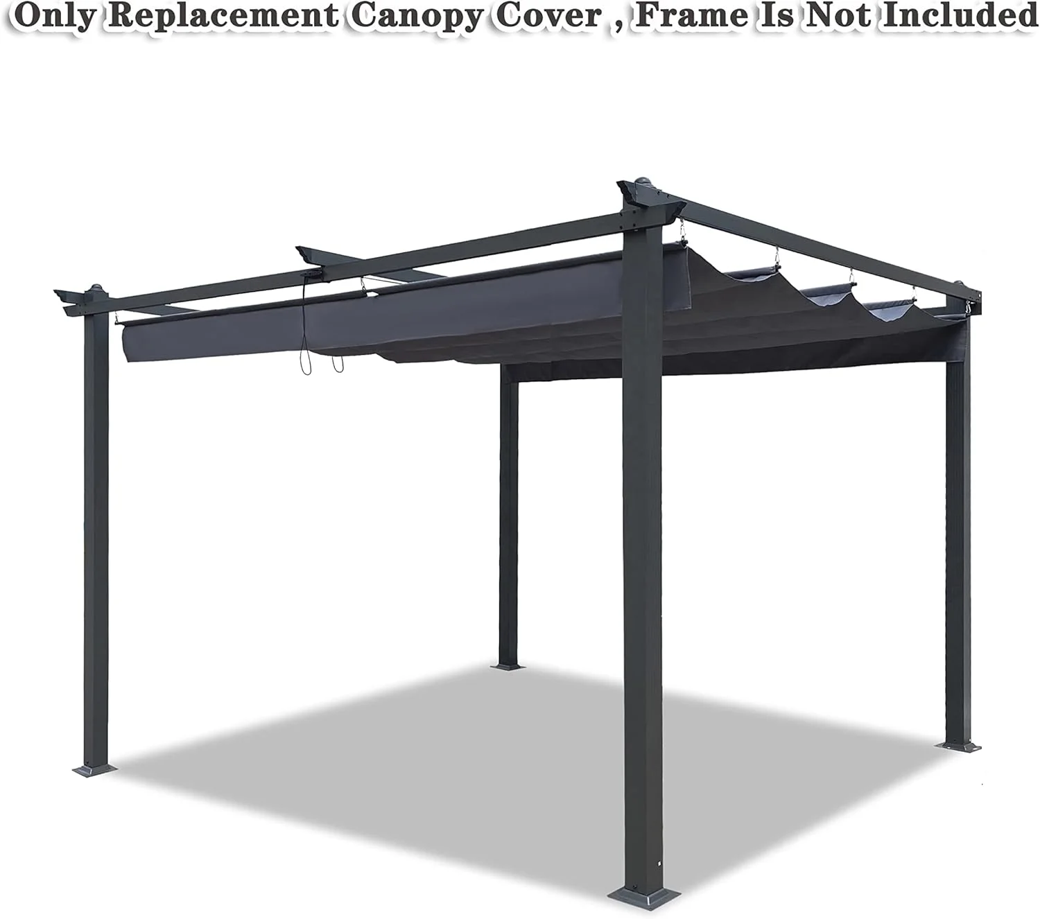 Outdoor Patio Pergola Replacement Canopy Top Cover Gazebo Replacement Shade Cover (Gray-for 13x10 Ft Pergola Frame) - Image 2