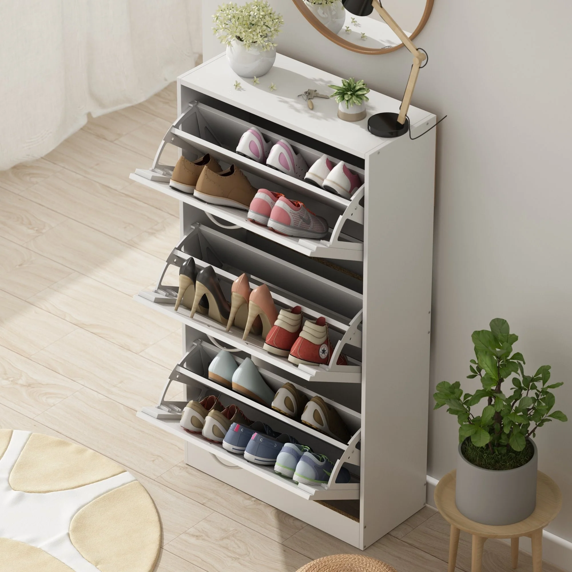 Modern Shoe Storage Cabinet for Entryway and Hallway, Space-Saving Shoe Organizer - Image 24