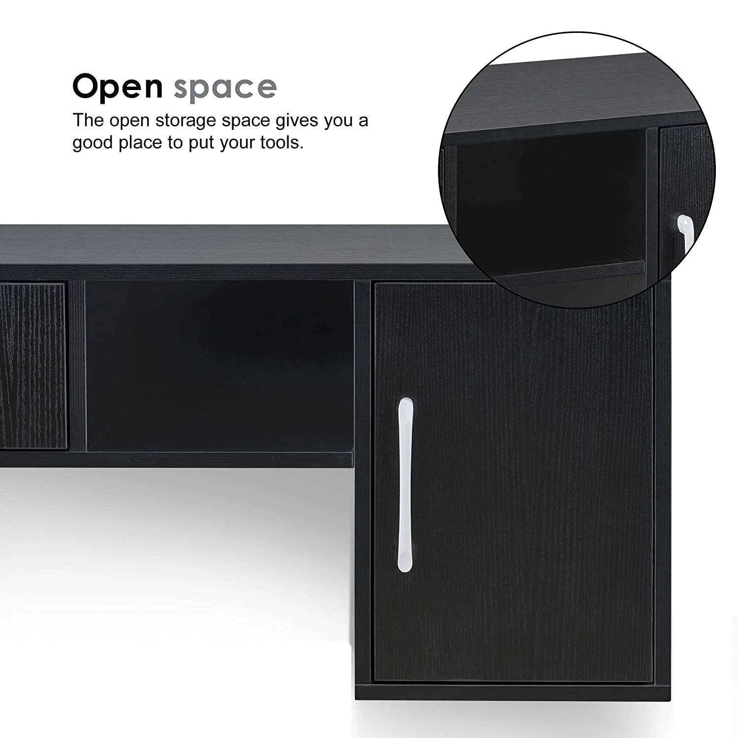 BarberPub Barber Wall Mount Station with Drawers, Beauty Multi-Functional Storage Cabinet 2530 - Image 2