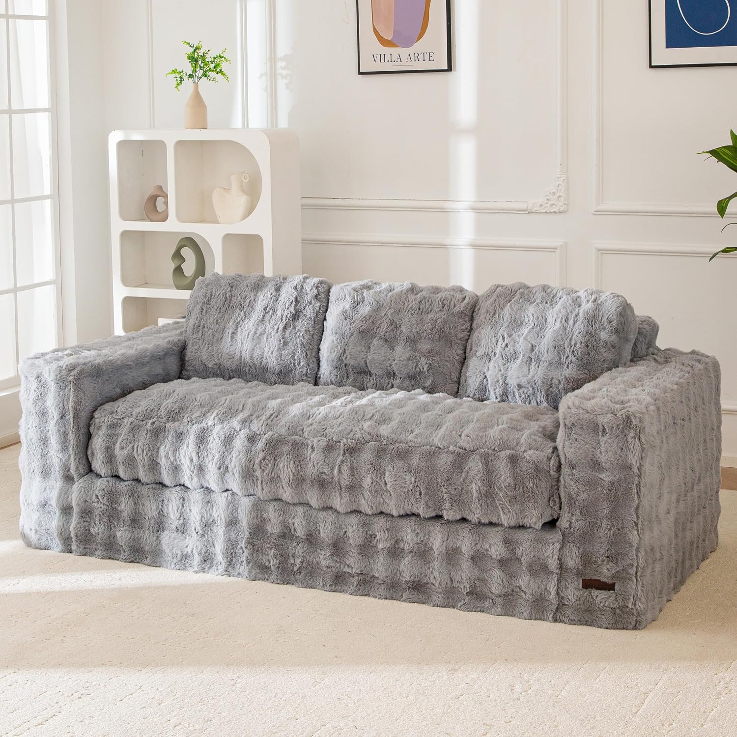 Loveseat Sofa Couch, Upholstered Bean Bag Chair Cloud Seat - Image 7