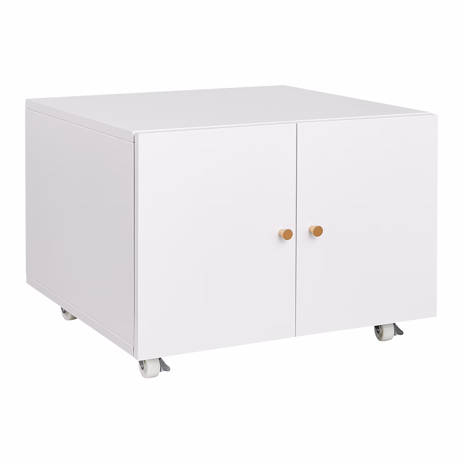 Miniyam Metal Garage Storage Cabinet with Wheels and Adjustable Shelves, White