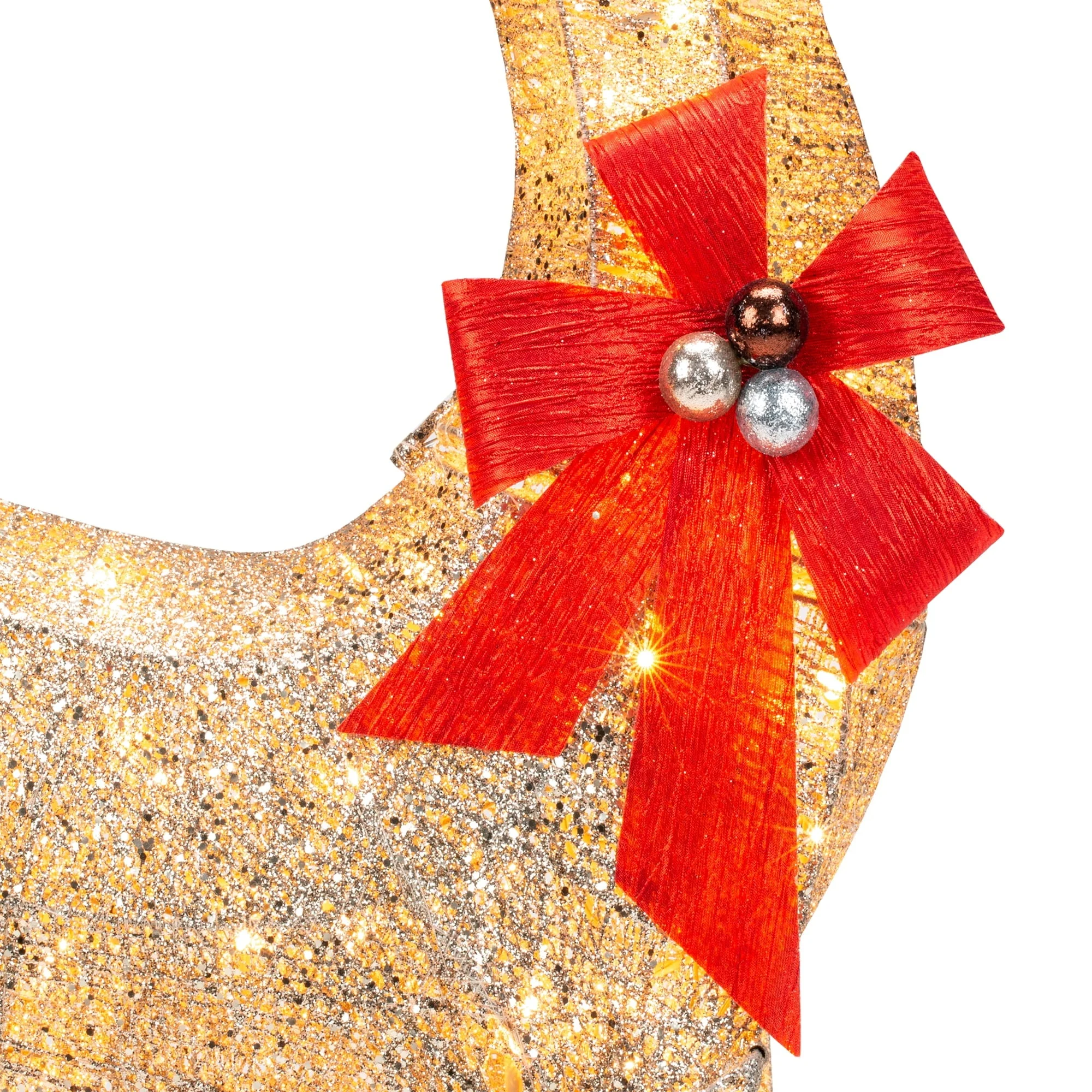 Best Choice Products 5ft Pre-Lit Reindeer Yard Christmas Decoration, Gold Holiday Deer w/ 150 Lights, Stakes, Zip Ties - Image 4